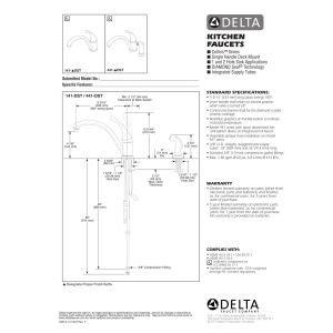 DELTA FAUCET Delta Faucet 141-SS-DST Collins Single Handle Kitchen , Stainless, 3.00 x 13.00 x 22.00 inches