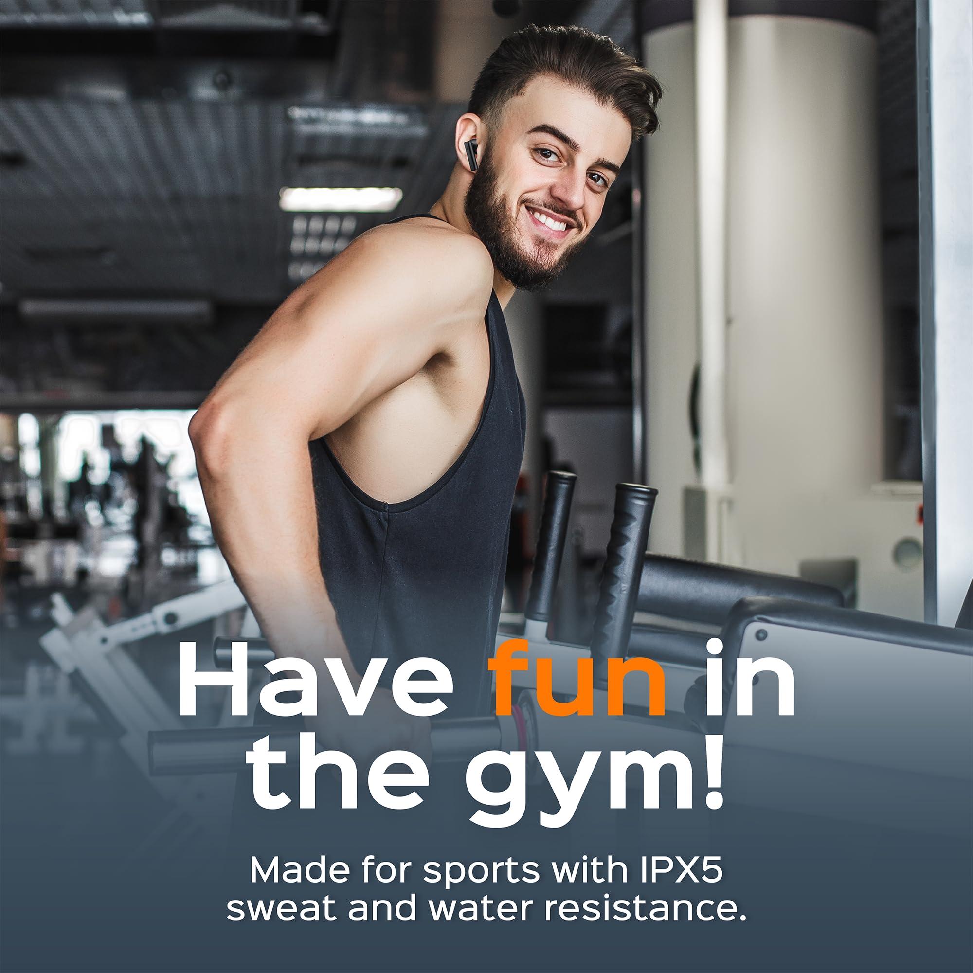 TREBLAB TREBLAB X8 True Wireless Earbuds - Active Noise Cancelling, Bluetooth 5.4, IPX5 Waterproof, 40H Playtime, Dual ENC Mics, Comfortable Fit for Running, Sports, Gym, Travel - Exceptional Sound Quality