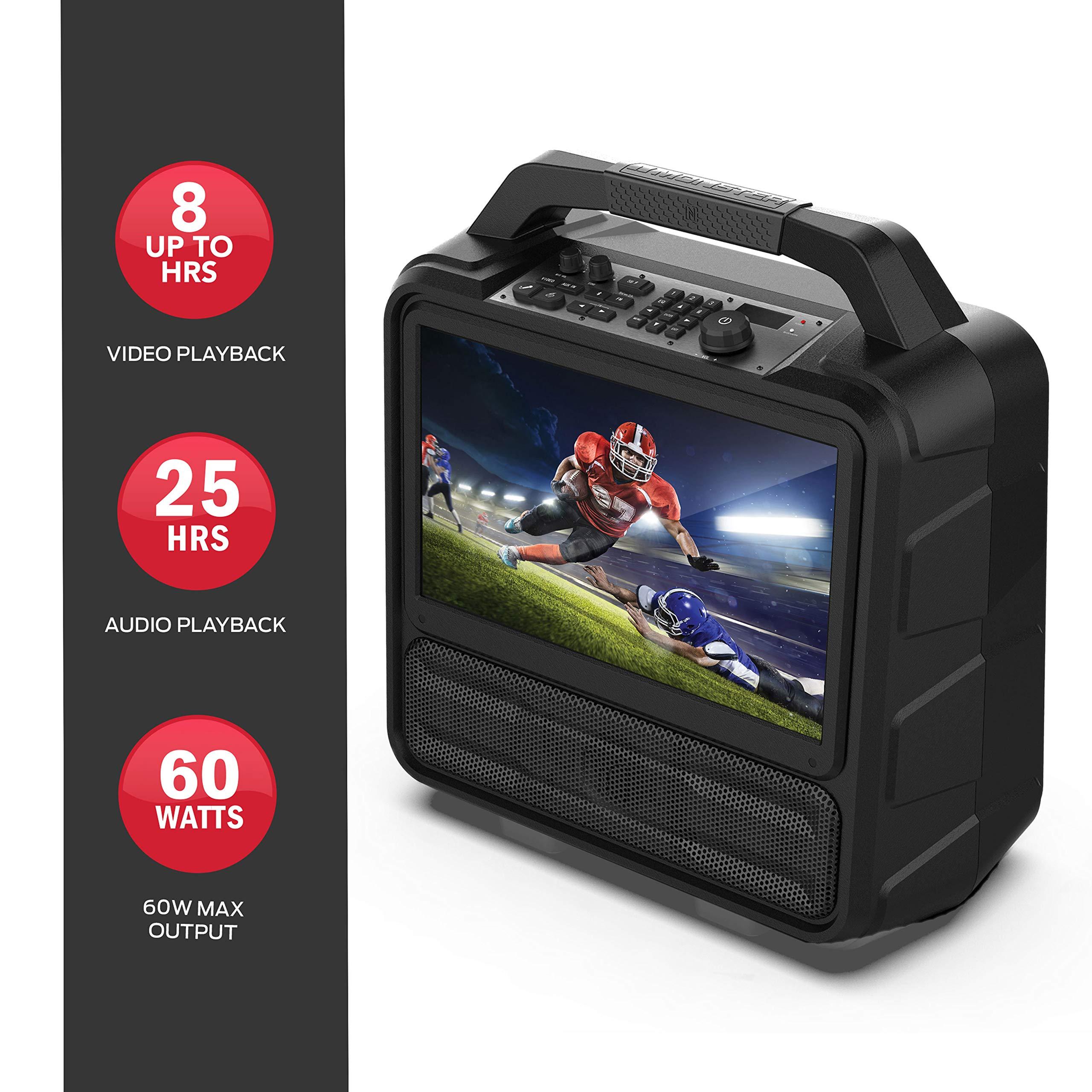 Monster Monster Vision Portable Entertainment System | 15.6-inch Full HD Display, 60W Audio, Up to 25 Hours of Playback. Two HDMI Ports for Your Favorite Smart Streaming or Gaming Device | Weather Resistant