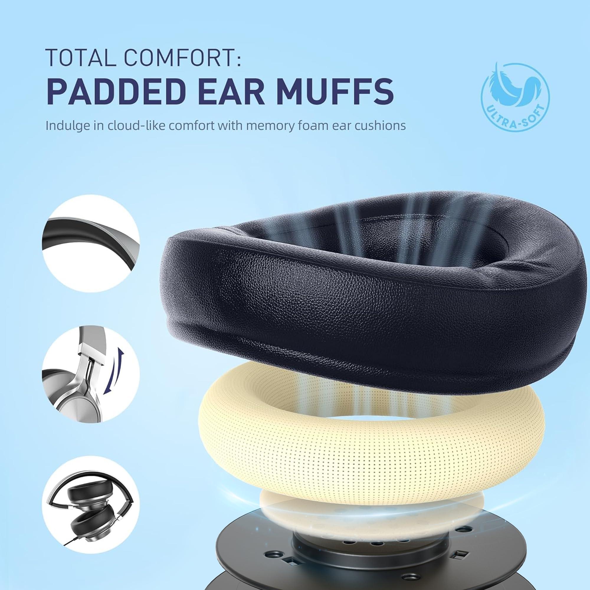 AILIHEN AILIHEN Wired Headphones with Microphone, Over-Ear Foldable Corded Headphones with Volume Control 3.5mm Jack for Teens Adult Smartphones Chromebook (Grey)