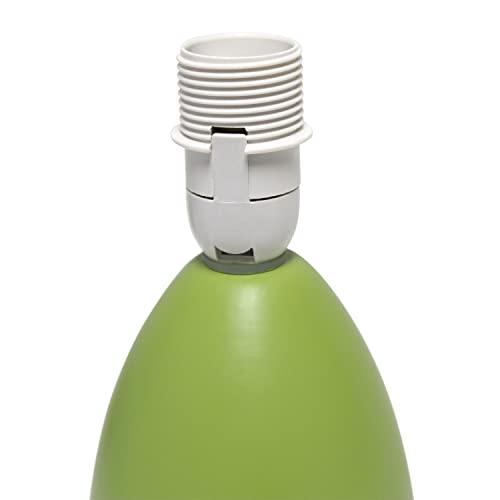 Simple Designs Simple Designs LT2009-GRN-2PK Mini Oval Egg Ceramic Bedside Table Lamp 2 Pack Set, Green