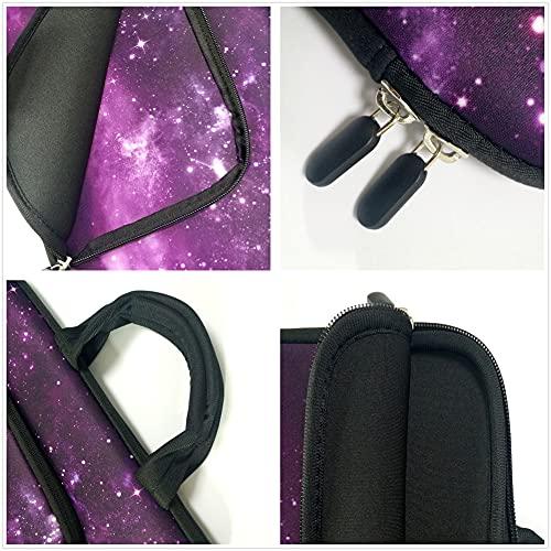 HAPPYLIVE SHOPPING 14 15 15.4 15.6 inch Laptop Handle Bag Computer Protect Case Holder Notebook Sleeve Neoprene Cover Soft Carrying Case with Extra Pockets for Dell Lenovo Toshiba HP Chromebook ASUS Acer(Purple Galaxy)