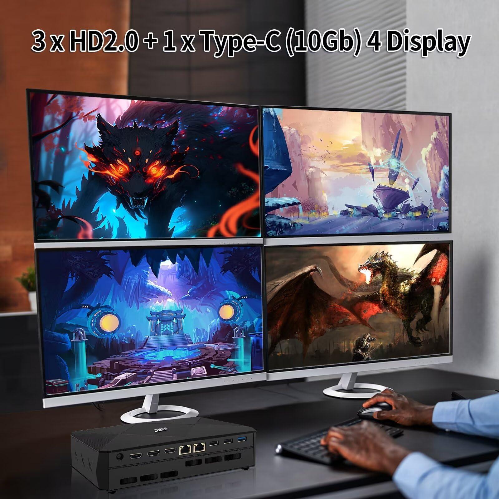 SJRC SJRC Gaming Mini PC Computer RTX 3060 12GB Graphics, Core i9 11900H 8 Cores 16 Threads, DDR5 64GB RAM 2TB SSD Windows 11 Pro Small Office Desktop Dual Fan, 4 Display, i9-11900H-RTX3060