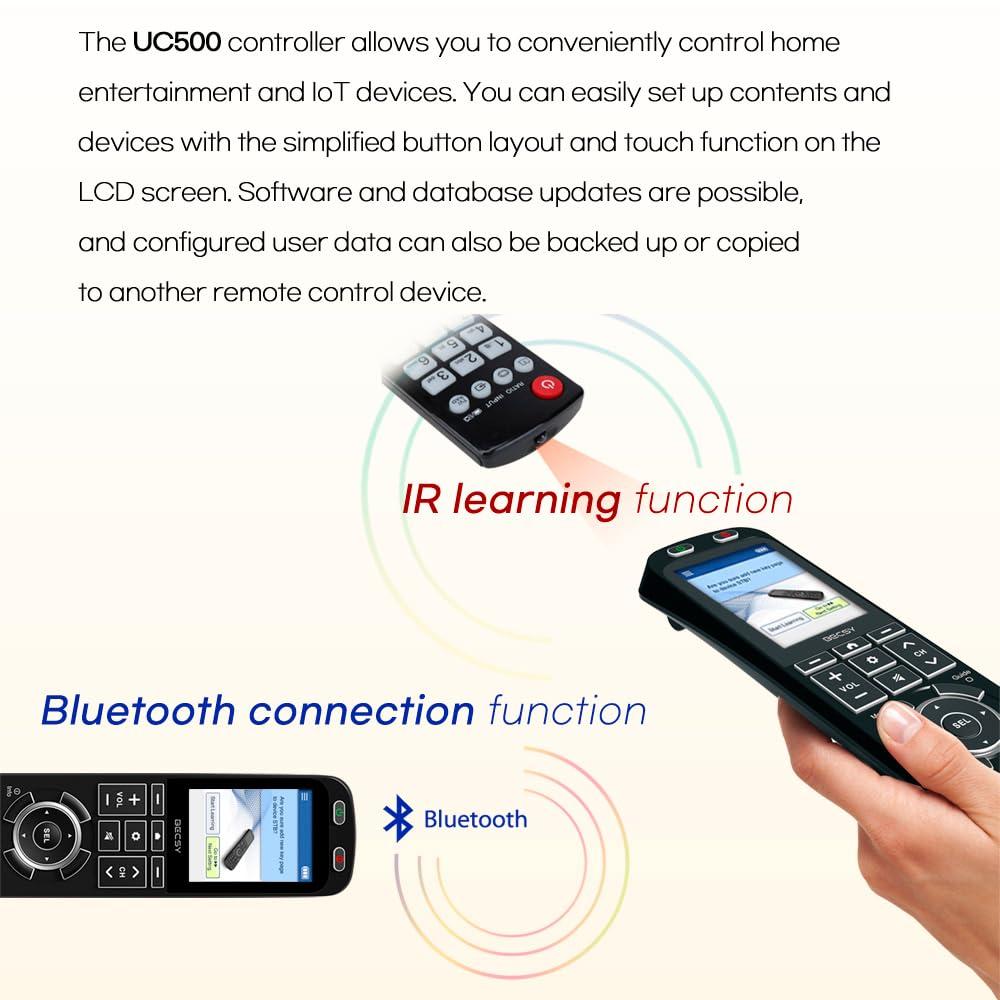 BECSY Universal Remote Controller Bluetooth Smart Learning TV Audio AIR Conditioner Programmable IR