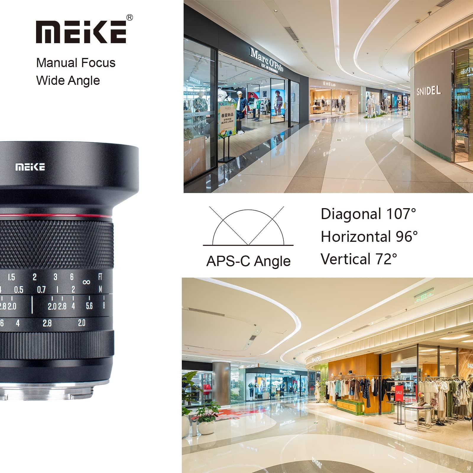 Meike Meike 10mm F2.0 Ultra Wide Angle APS-C Manual Focus Lens Compatible with Sony E-Mount Cameras A6700 A6600 A6400 A5000 A5100 A6000 A6100 A6300 A6500 NEX3 ZV-E10