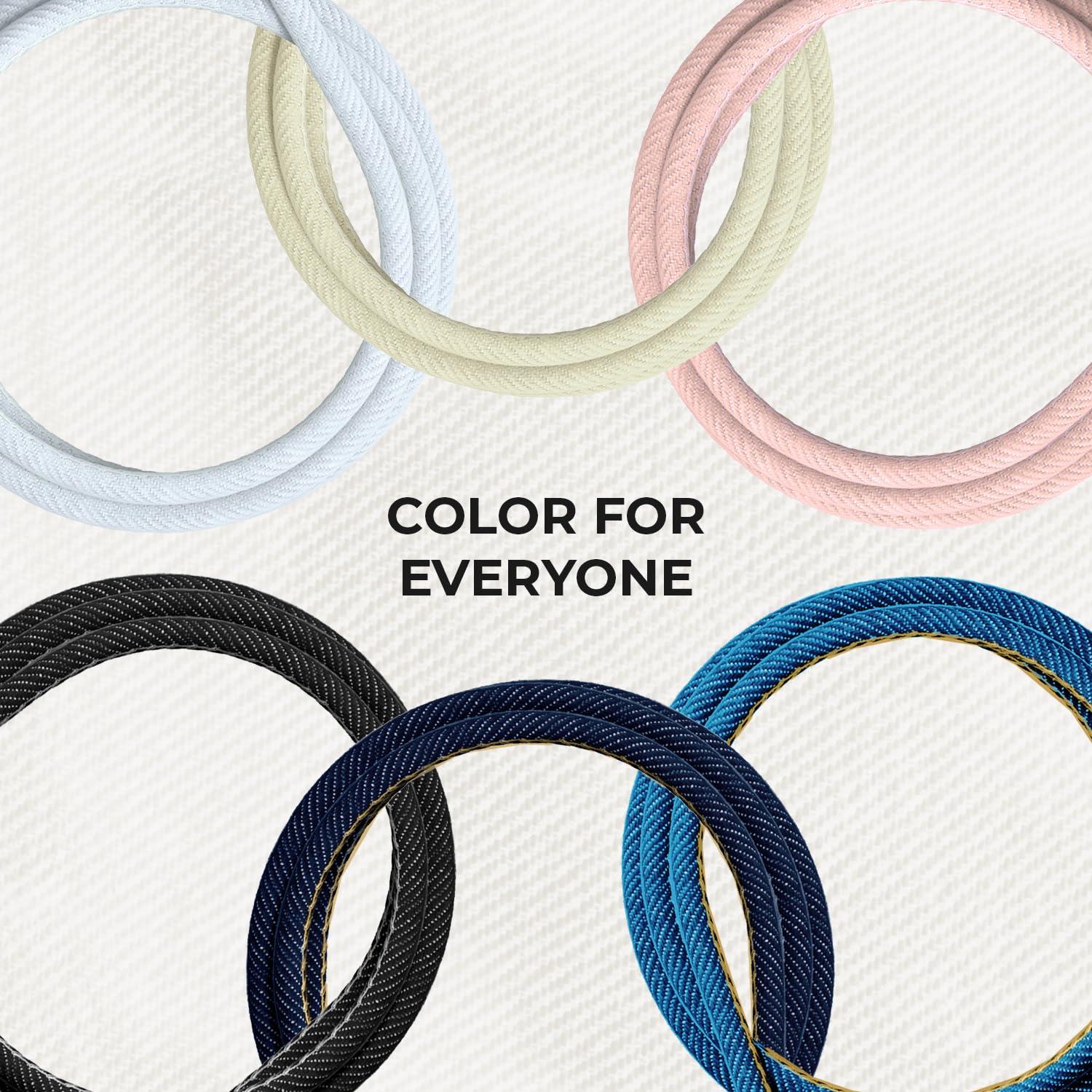 LIQUIPEL LIQUIPEL Powertek Type-C Fast Charger Cable, 6ft USB to Type-C for Galaxy, MacBook, and More, Denim (Black)