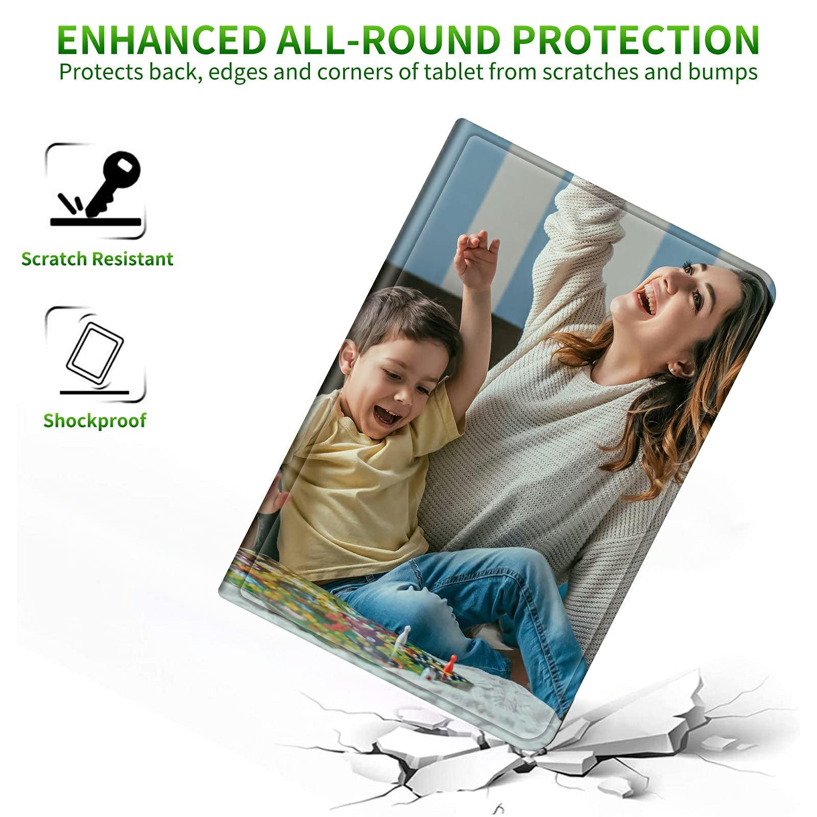 RWUTYTIUL Design Your Own Photo Tablet Case for Samsung Galaxy Tab A8 10.5" Tablet (SM-X200/X205/X207), Customized Samsung Tab A8 10.5 Inch 2022 Tablet Case for Women Men Girl Boy, Slim Folding Stand Cover