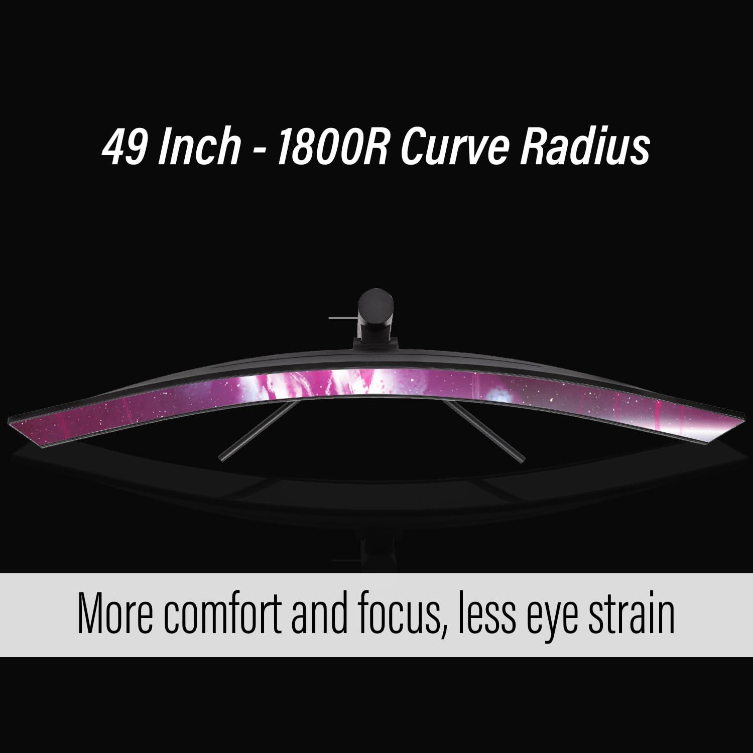 Deco Gear Deco Gear 49" Curved Ultrawide Gaming Monitor | 32:9 | 3840x1080 | 144Hz | 3000:1 | E-LED | 2 HDMI | 2 Display Port