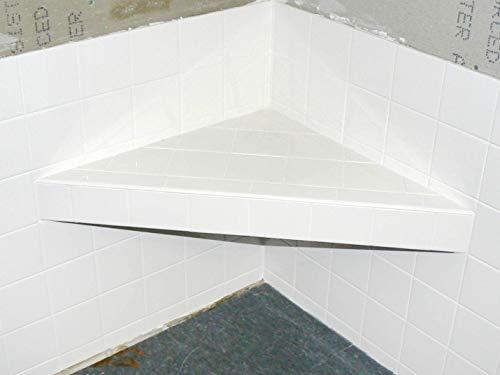GOOF PROOF SHOWER Goof Proof Shower GPSS-3024 Triangle Tiled Shower Seat, Easy to Install Bench for Shower Stall, 30\"/24\"