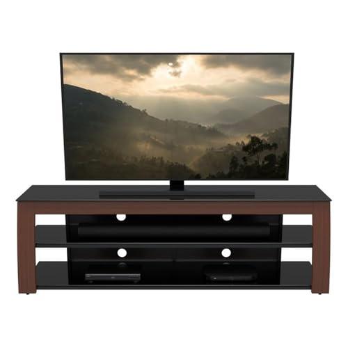 AVF AVF Contemporary Wood Glass Steel TV Stand for TVs 32\" to 90\" in Black/Walnut