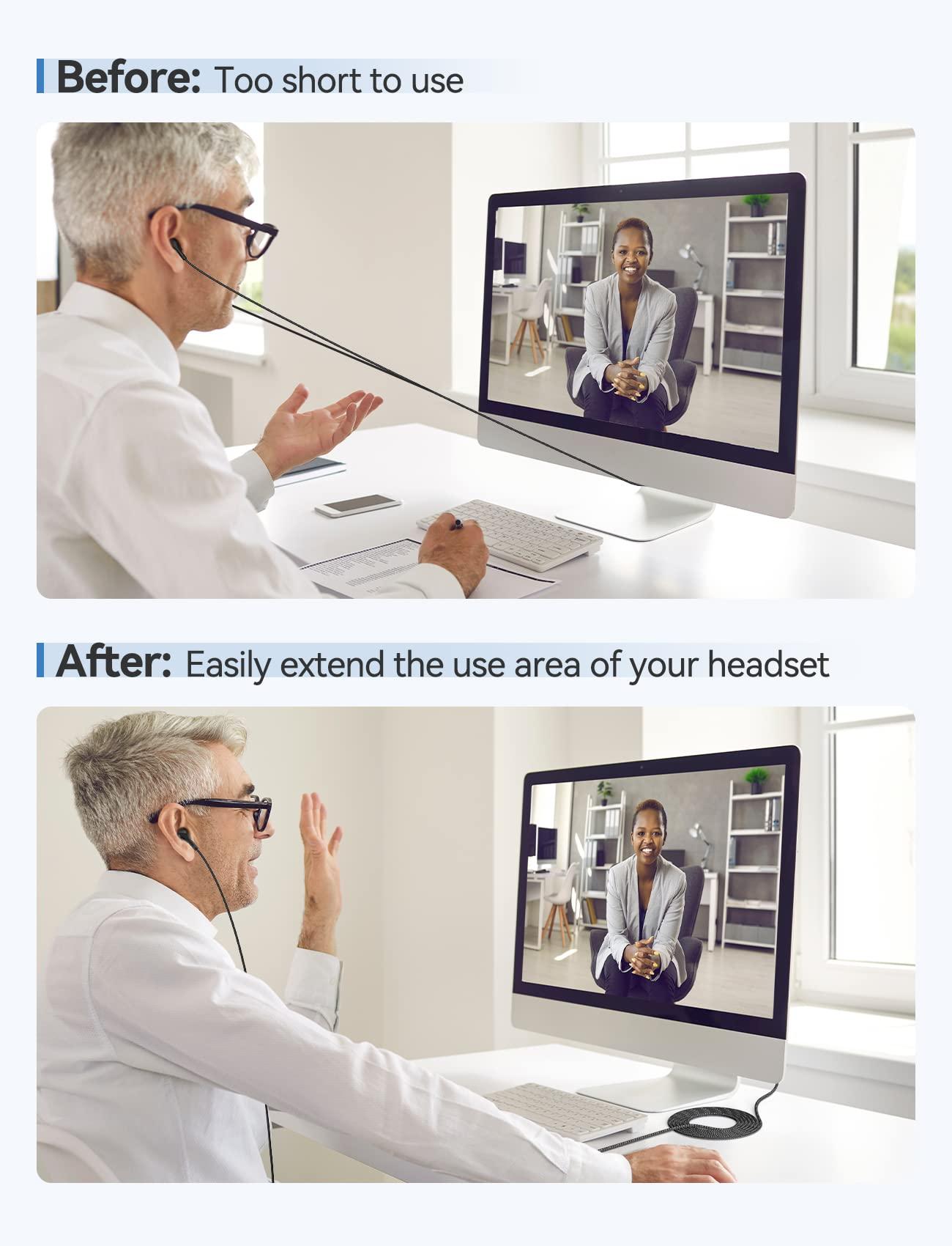 VIOY VIOY Headphone Extension Cable 20 FT,[Copper Shell, Hi-Fi Sound] 3.5 mm Male to Female Stereo Audio Cable Nylon Braided Aux Cord for Smartphones, Tablets, Media Player