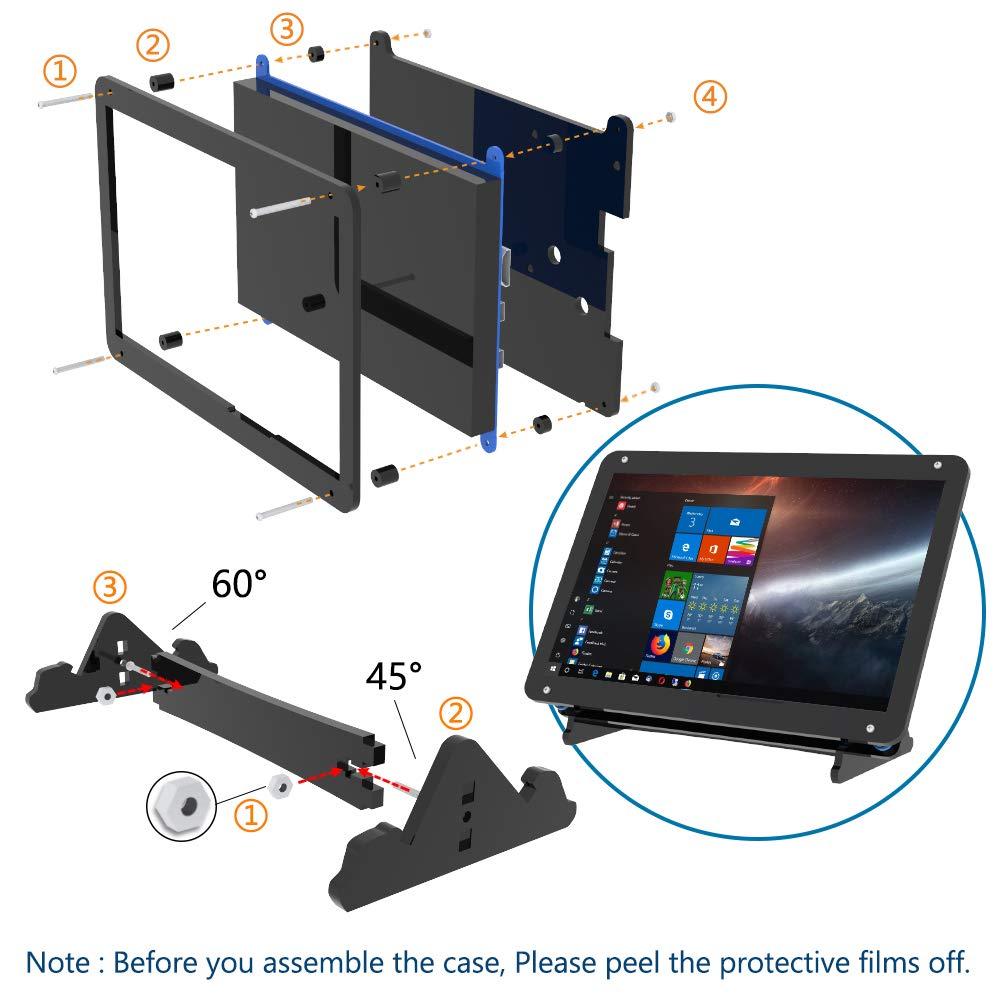 CUQI 7 Inch Touch Screen Monitor for Raspberry Pi, Portable IPS Display HDMI 1024 * 600 Touchscreen with Acrylic Case, Second Monitor for Gaming Consoles/PC/Camera/Win OS