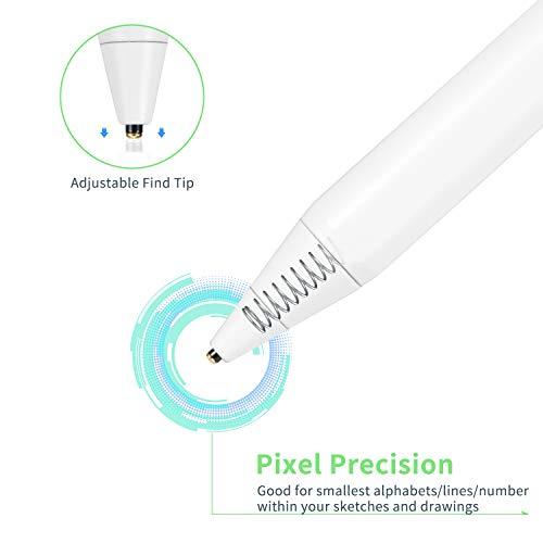 Bbata Electronic Stylus for iPad 5th Generation 9.7" 2017 Pencil,Type-C Rechargeable Active Capacitive Pencil Compatible with Apple iPad 5th Gen 9.7-inch Stylus Pens,Good on iPad Drawing Pens,White