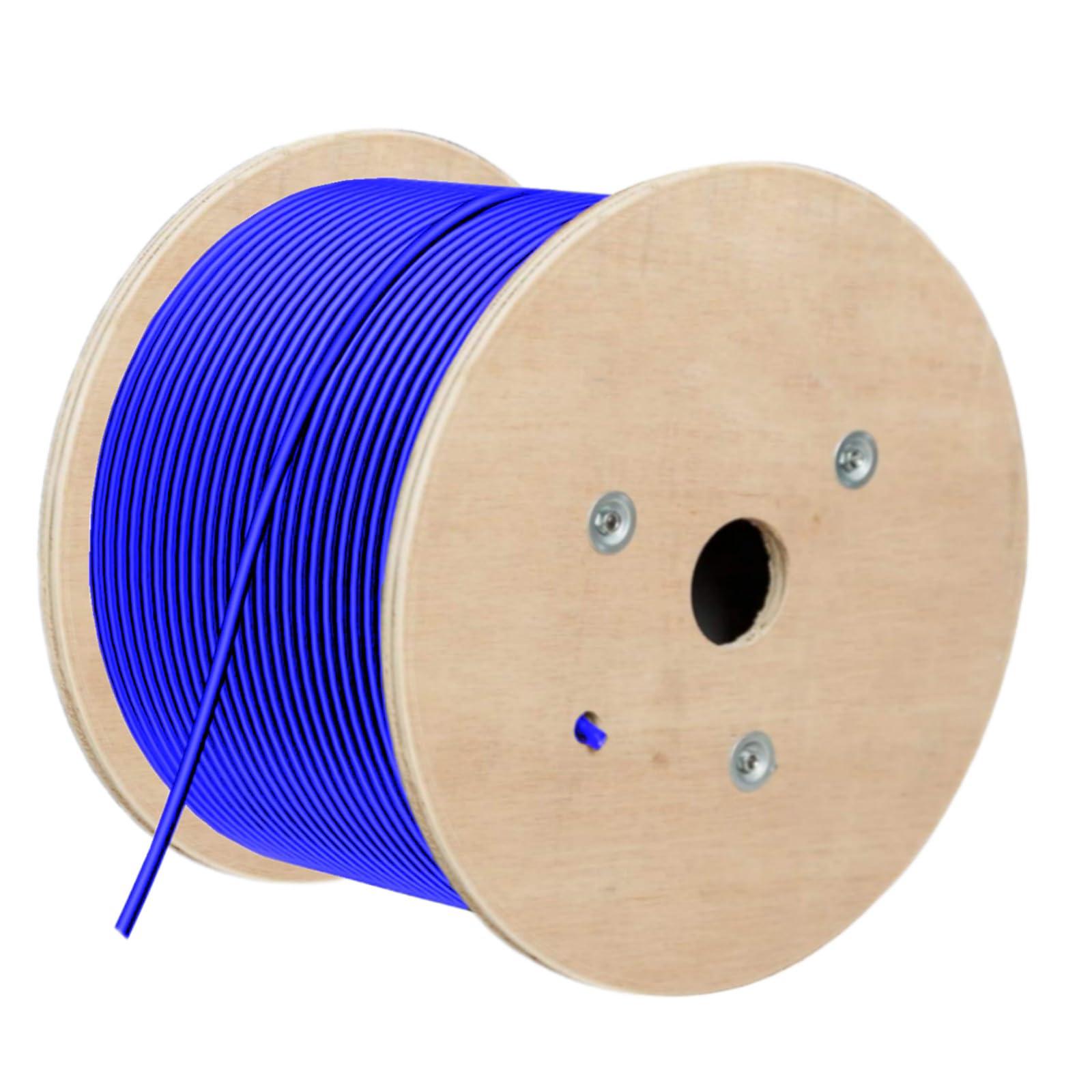 LEKVKM LEKVKM Cat8 Bulk Ethernet Cable 650FT Round S/FTP Outdoor&Indoor Heavy Duty High Speed Cat8 LAN Network Cable 40Gbps 2000Mhz Blue