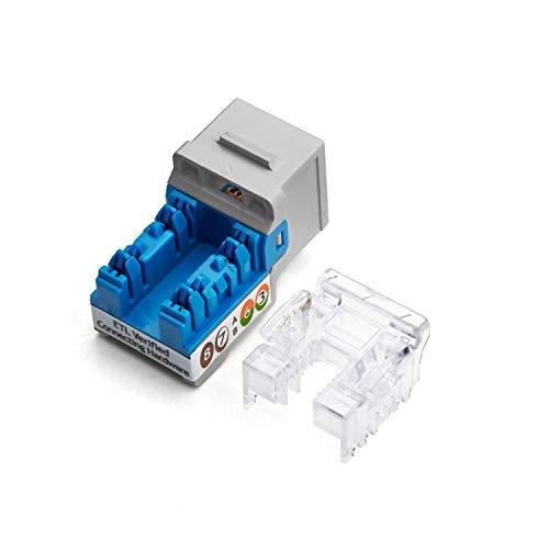 TRUE CABLE trueCABLE Cat6 Keystone Jack, Unshielded (UTP), 90 Degree Punch-Down, PoE++ (4PPoE) 100W, UL Listed, ETL Verified, ANSI/TIA Certified, Modular RJ45 Female, Gray, 12 Pack