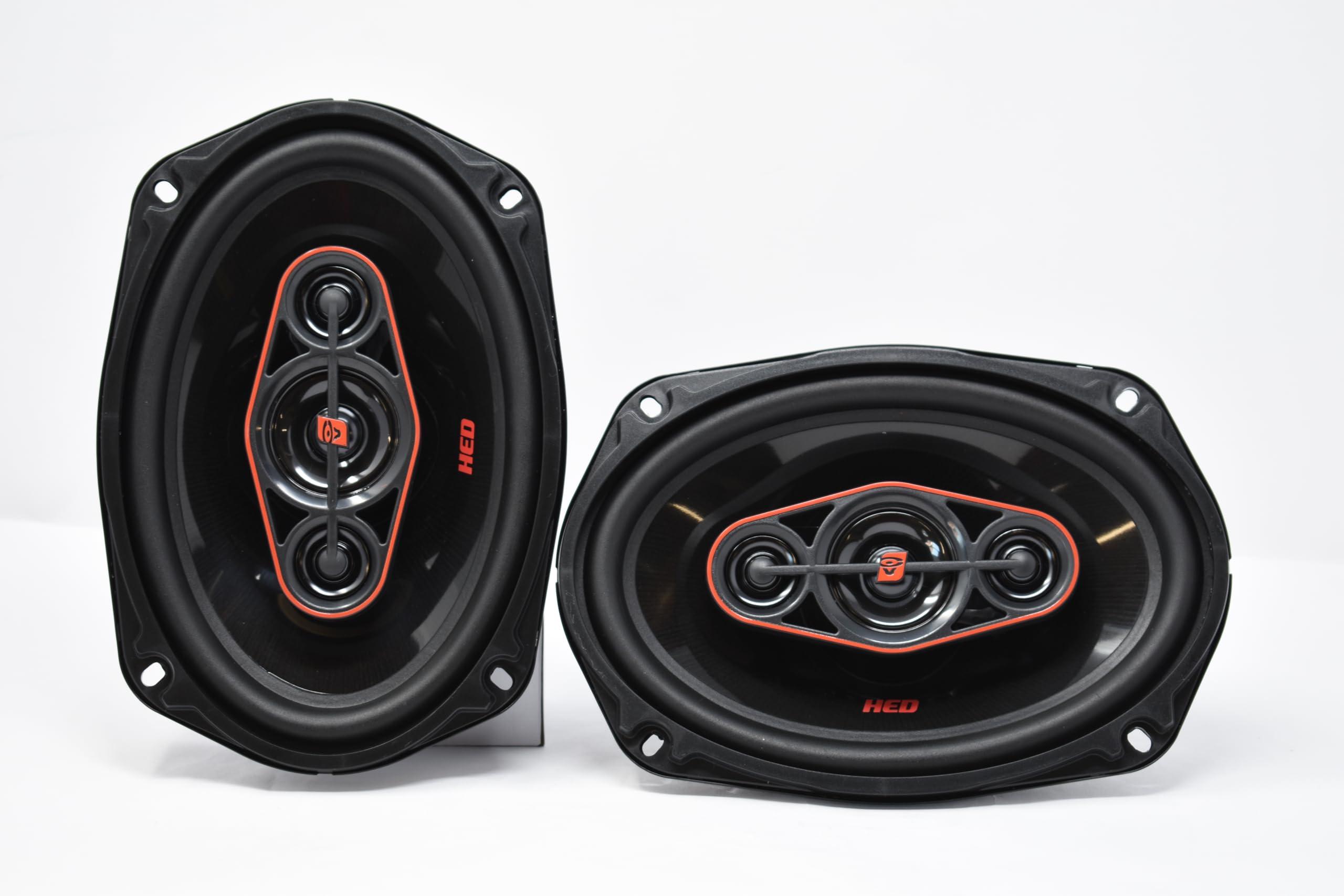 Cerwin-Vega Cerwin Vega HED Series 6\"x9\" 4-Way Coaxial Car Speakers, 4, 65W RMS/, Premium Car Audio System, Durable Steel Frame, Superior Sound Quality, Ideal for Enhanced Car Speaker H7694