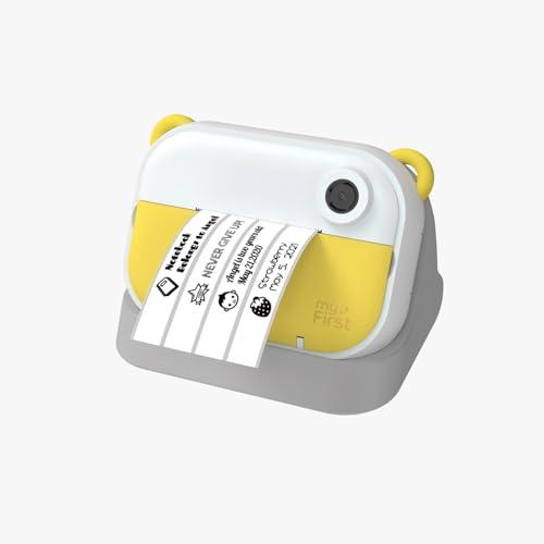 Oaxis myFirst Camera Insta Wi - Kids Digital Camera Instant Print, Label Maker, Unlimited Printing, 12MP Photos 1080P Video and Selfie Lens, Memory Card, Neck Lanyard, for Kids 3-12 (Yellow)
