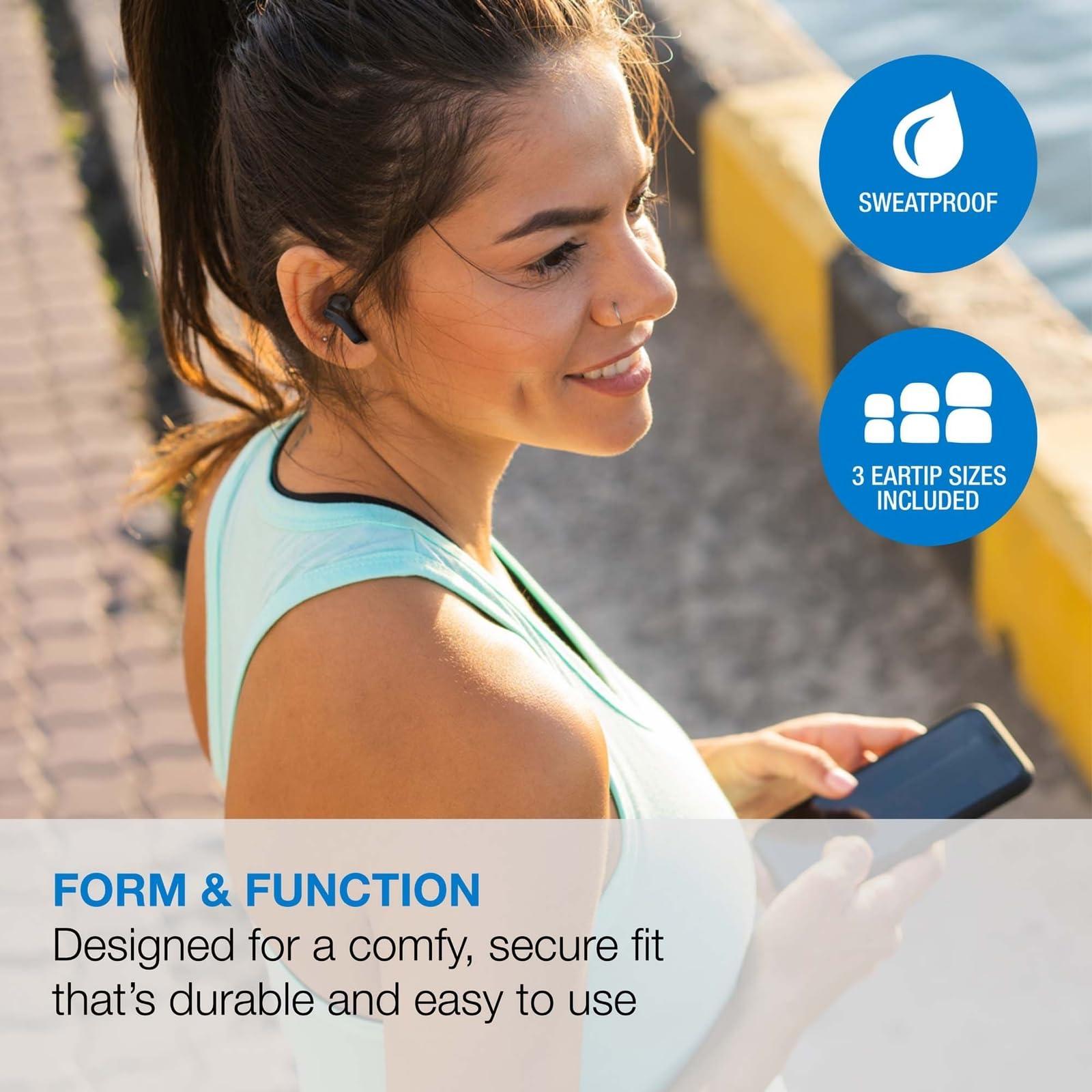 iLive iLive Truly Wire-Free Earbuds with Active Noise Canceling, Charging Case, Includes 3 Set of Ear Tips, Black (IAEBT600B)