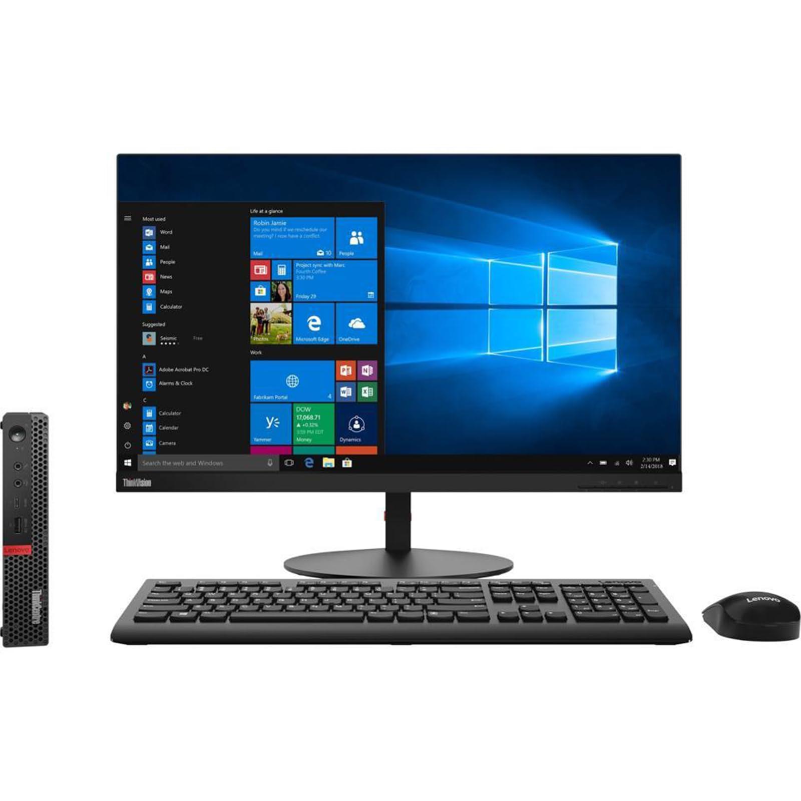 Lenovo Lenovo ThinkCentre M920Q Tiny Desktop Computer, Intel Core i7-8700T 2.4GHz up to 4.0GHz, 16GB DDR4 RAM, 512GB SSD, Keyboard and Mouse, HDMI, DP, Wi-Fi, Windows 10 Pro (Renewed), Black