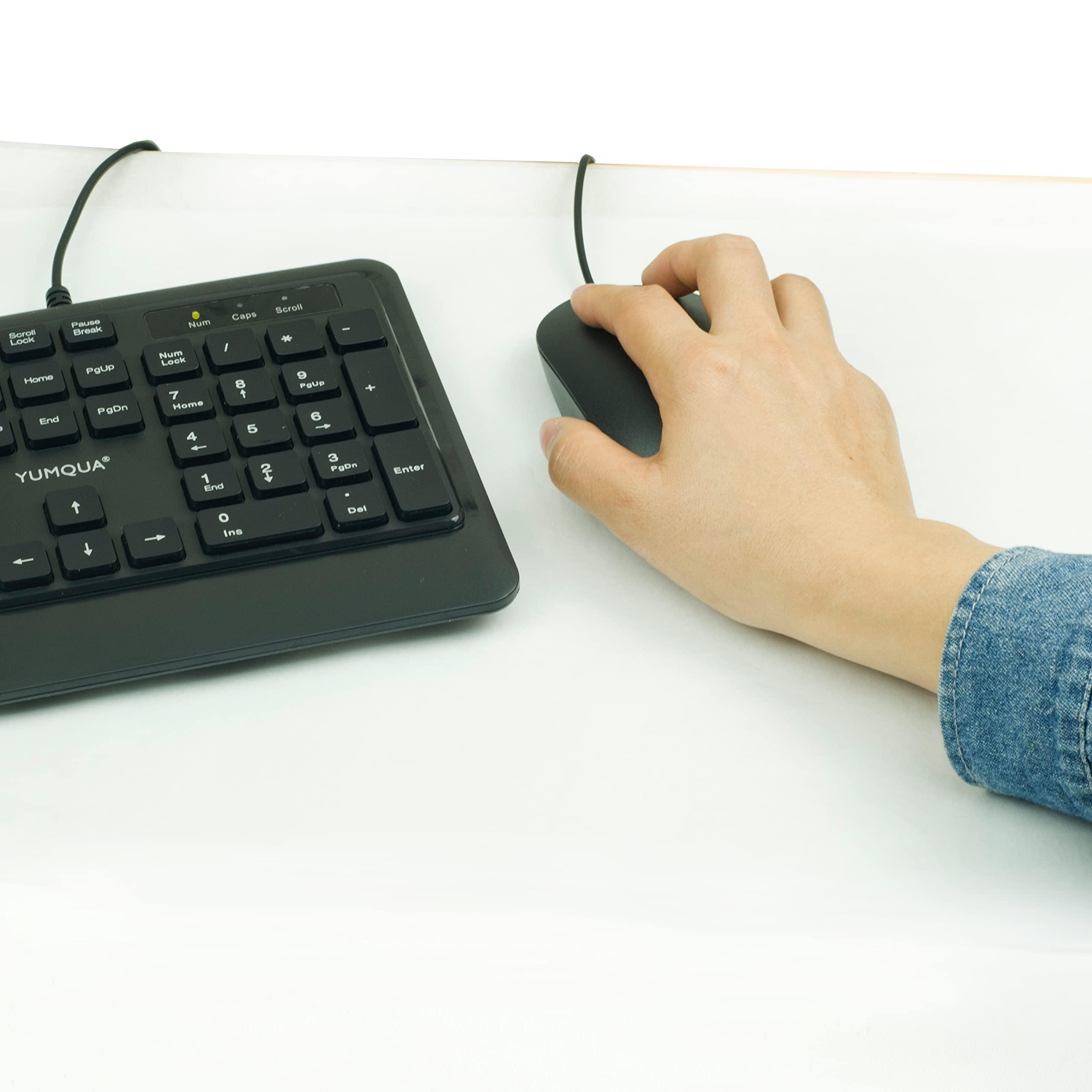 YUMQUA YUMQUA Computer Mouse Wired Bulk, Silent Optical USB Corded Mouse Mice Bulk for Laptop PC Chromebook, Black