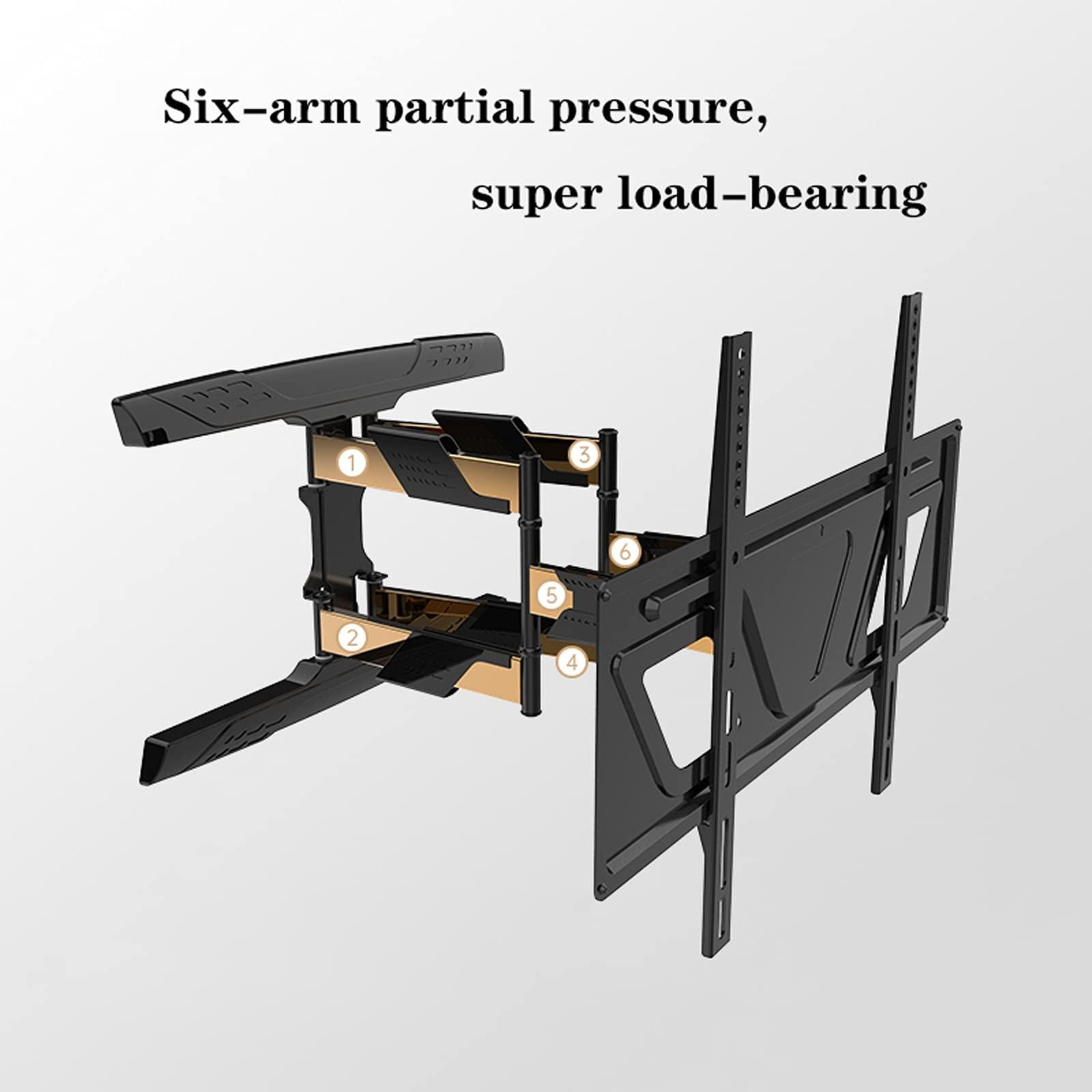 QTBH QTBH TV Mounts Universal TV Stand Full Motion TV Wall Mount Bracket 37"-80" Low Profile Embedded Bracket Swivels Tilts Extension TV MountHolds Up to 99lbs TV Stand TV Wall Mount