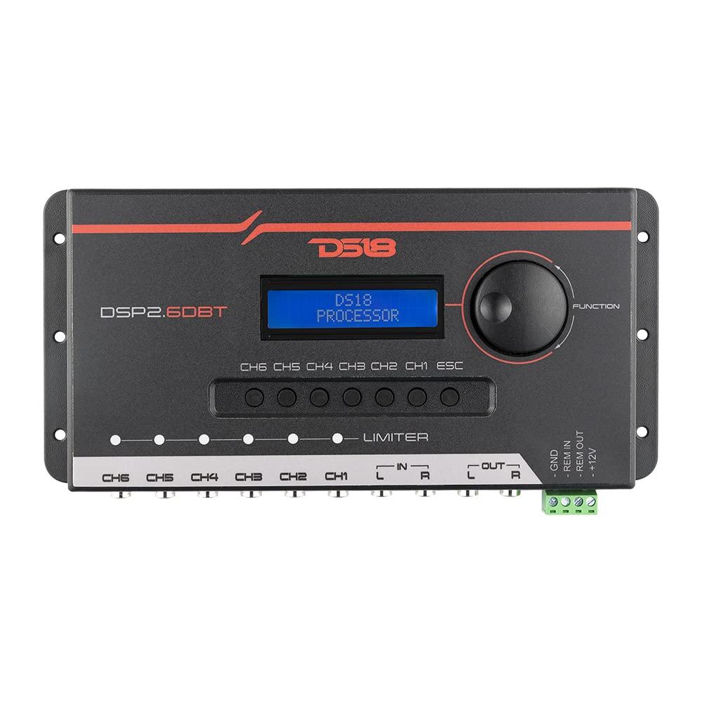 DS18 DS18 DSP2.6DBT 2-Channel in and 6-Channel Out Digital Sound Processor with Bluetooth and LCD Screen - Didactic and Intuitive Interface Through The App.