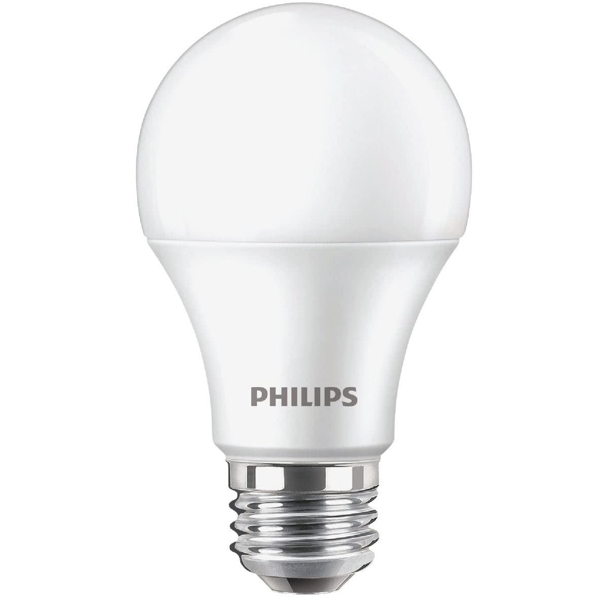 PHILIPS PHILIPS LED Frosted Dimmable A19 Light Bulb - Pack of 4 - EyeComfort Flicker Free - 11W=75W - 1000 Lumen - Soft White (2700K) - E26 Base - Indoor