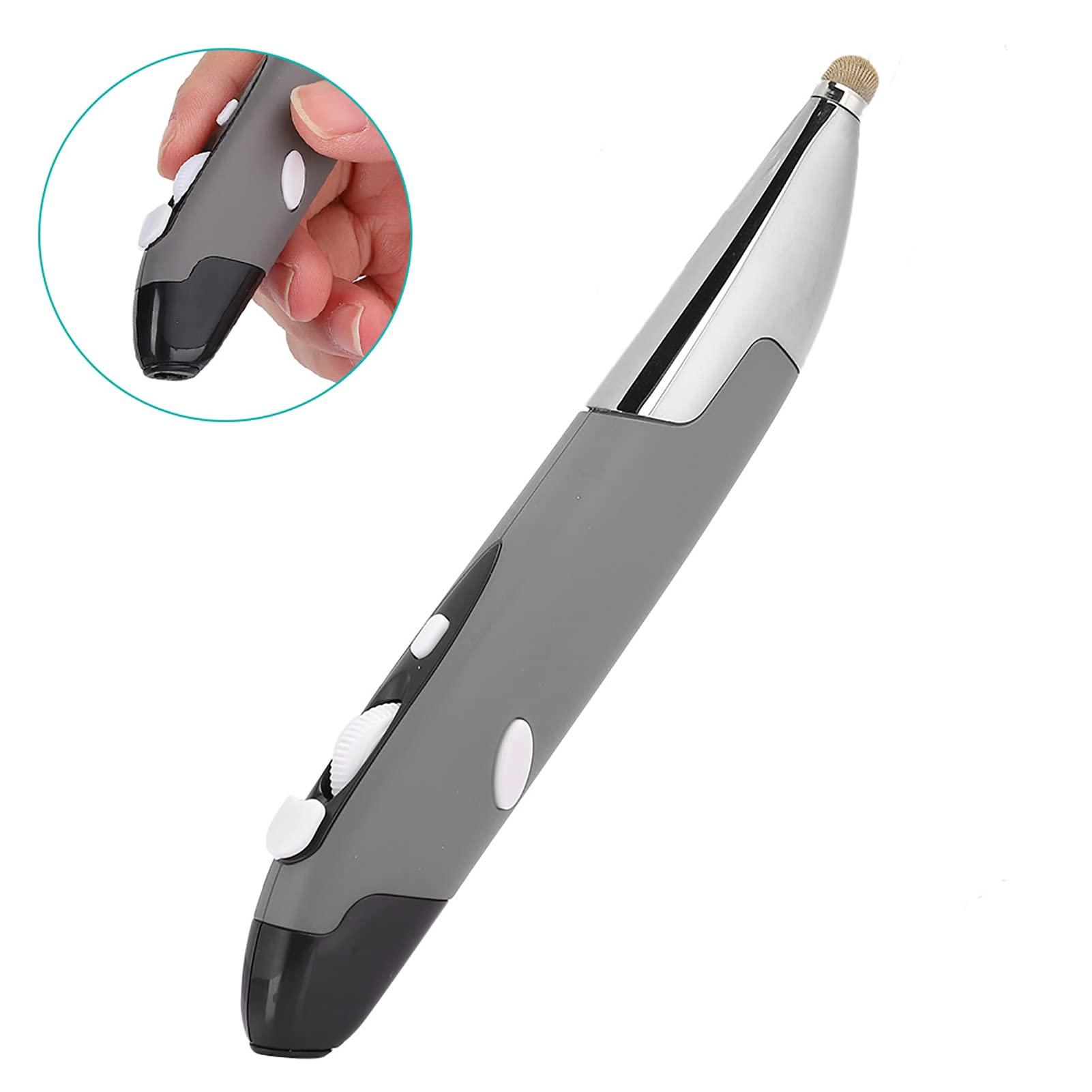 Locadence Locadence Wireless Pocket Pen Mouse, Ergonomic Design 3 Step DPI Adjustment USB Computer Stylus Capacitive Pen with Base and 2 Adapter, Plug and Play (Silver Gray)