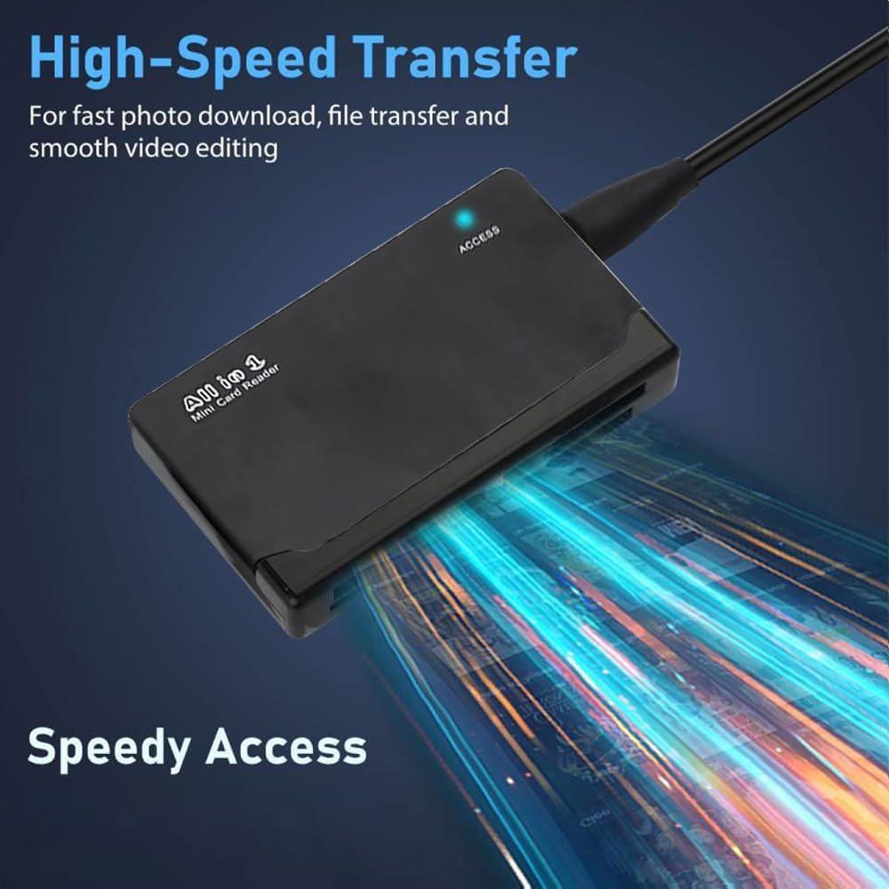 Noosy CR-A 6-Slot All-in-One USB 2.0 Card Reader-Writer - Portable Plug Play Multi Card Reader/Writer Compatible with Most OS and Memory Cards (not for Sony Memory Stick) Micro SD Cards,Includes USB Cable