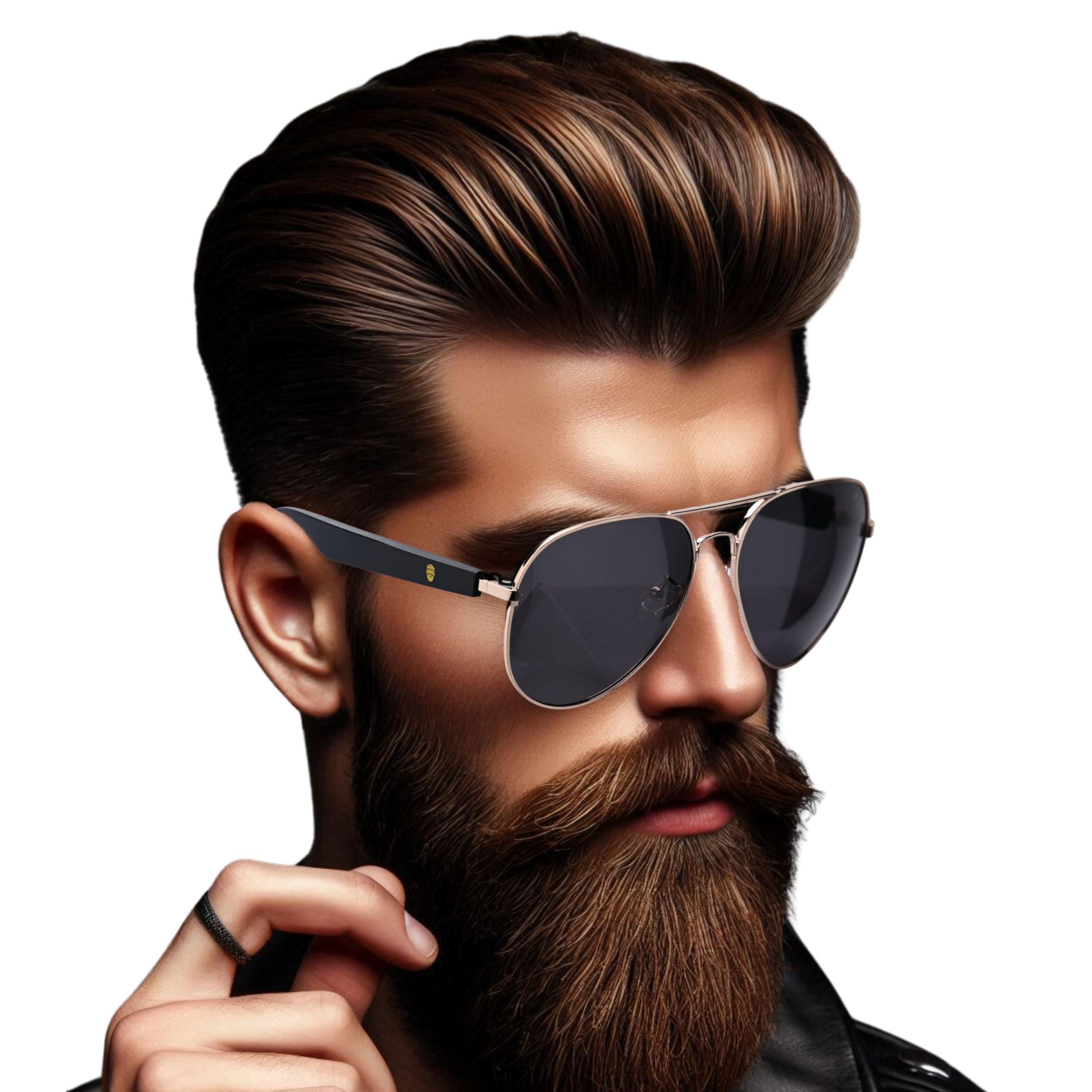 XR Loud XR Loud Smart Sunglasses with Bluetooth for Men Women, New 5.3 Android Siri Touch and Voice Assistant with Speakers, 120H SB, Aviator (Black Dominator)