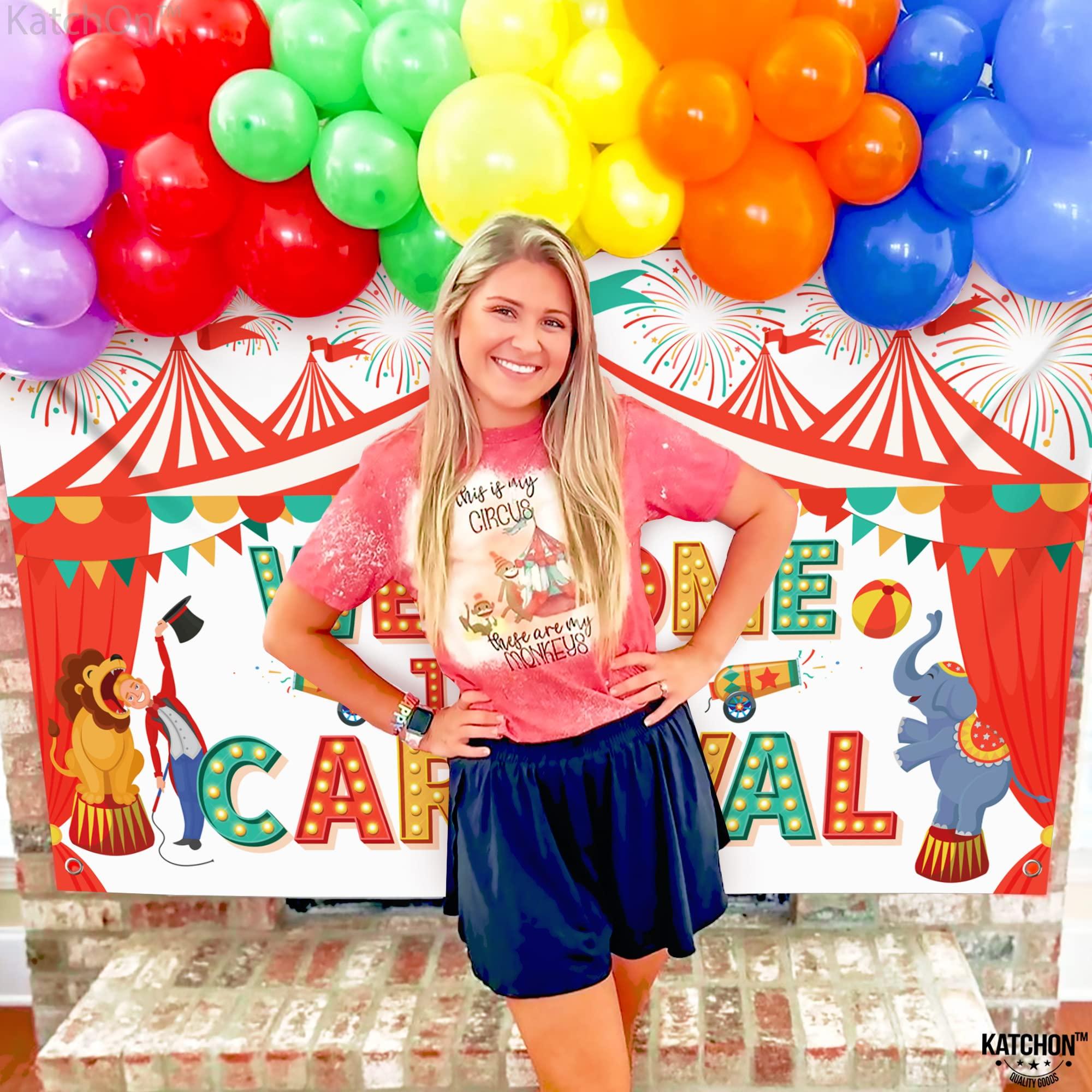 KatchOn KatchOn, XtraLarge Welcome To The Carnival Backdrop - 72x44 Inch | Carnival Photo Booth Backdrop - Large, 72x36 Inch | Carnival Decorations, Carnival Backdrop | Carnival Theme Party Decoration