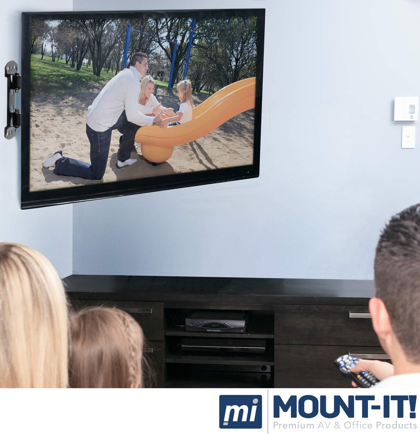 Mount-It! Mount-It! Corner TV Wall Mount - Full Motion Swivel Wall Mount Bracket Designed for Corner Installations, VESA 400x400 Pattern Fits 32, 37, 40, 42, 48 Inch Televisions, 66 Lbs Capacity
