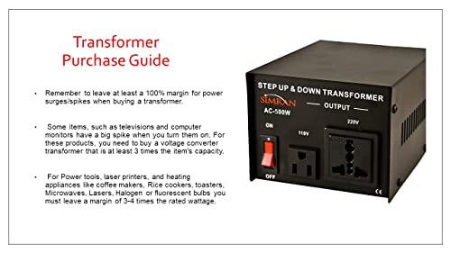 Simran. Simran AC-500 Power Converter 110v 220v Step Up/Down Voltage Transformer 50Hz 60Hz- 500 Watts