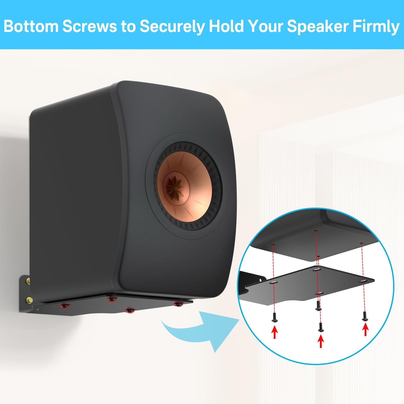 Aiweiwa Heavy-duty Speaker Wall Mount for KEF LS50 Wireless II Speaker Wall Mount Bracket for KEF LS50 Wireless II with Cable Clips for Space Saving Thickened Metal Wall Holder with Screws - Easy Installation