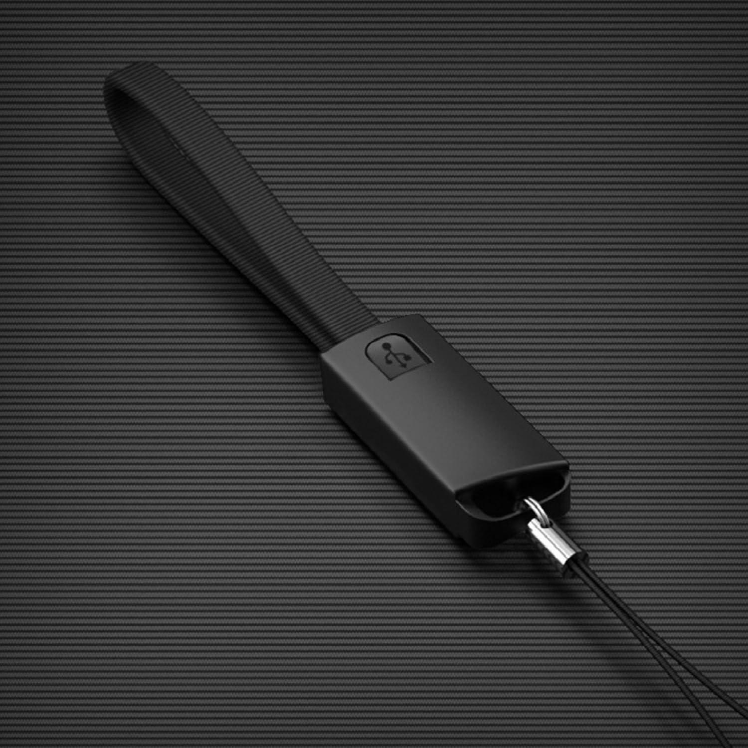 JASHALO USB A to C Charger Cable, Portable Keychain 0.75ft Short Type-C Charging & Data SYNC Nylon Braid Cord for power bank, Compatible with iPhone 15/15 Pro Max Galaxy S20 S10 S9 S8 and other usb c devices.