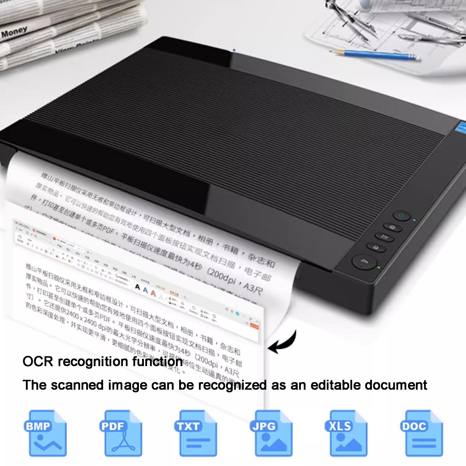 Vituord A3 Flatbed Scanner for Documents, 1200 DPI Photos & Books Scanner, with LED Light Source, Automatic Scan 12" X 16.8" in 8 Sec, for Libraries & Schools