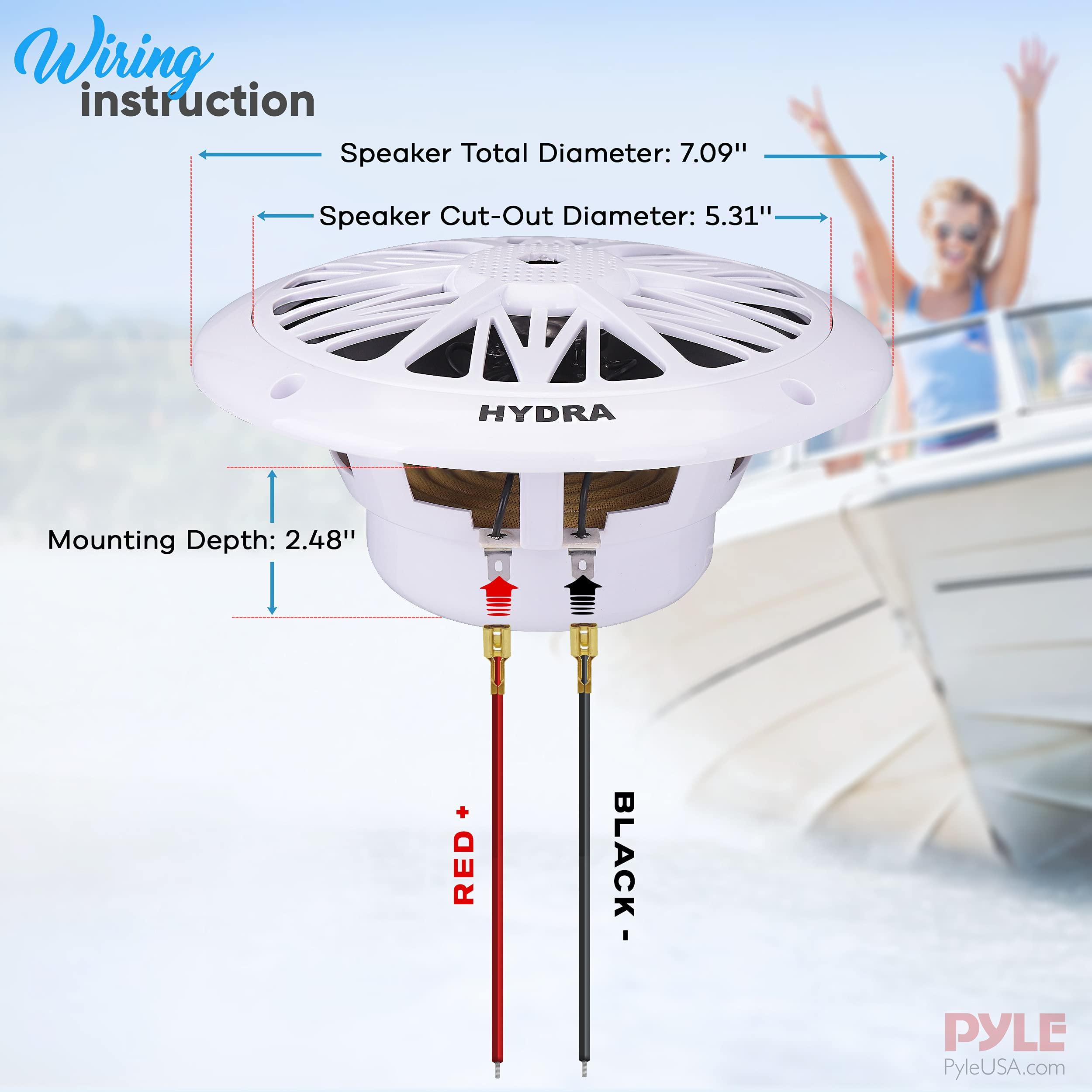 Pyle Pyle 8 Inch Dual Marine Speakers 10 Inch - 1 Pair (White) & 6.5 Inch Dual Marine Speakers (White)