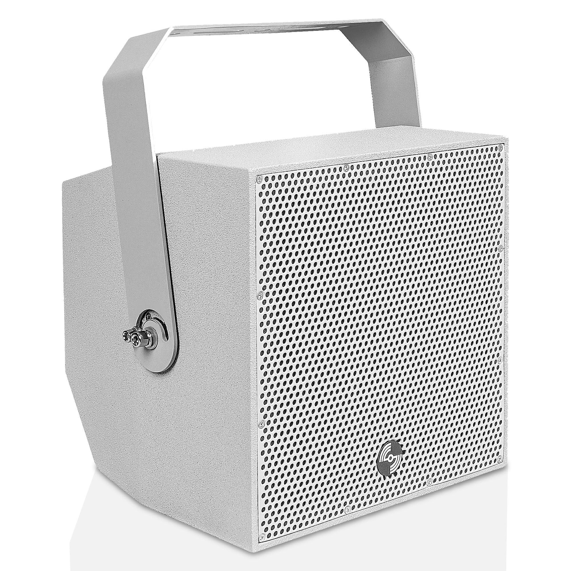 Sound Town Sound Town IP55 Certified 2-Way 70V/100V 6" Coaxial Weather-Resistant Installation Loudspeaker with U Bracket, Gray (TITAN-6G)