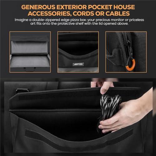 SLINGER Slinger SLINGER Foldable Padded Nylon Tote Carrying Case - LCD Transport Case for Displays, Computers, Monitors & TVs Between 27\" - 32\" - Water Resistant - Shoulder Strap & Handle Options