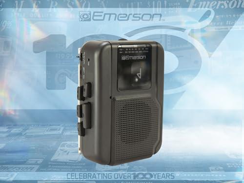 Emerson Emerson EPC-1001 Portable Cassette Player & Recorder with AM/FM Radio and Bluetooth Connectivity, Built-in Speaker, Auto-Stop Playback, 3.5mm Headphone Jack - Classic Cassette Recording