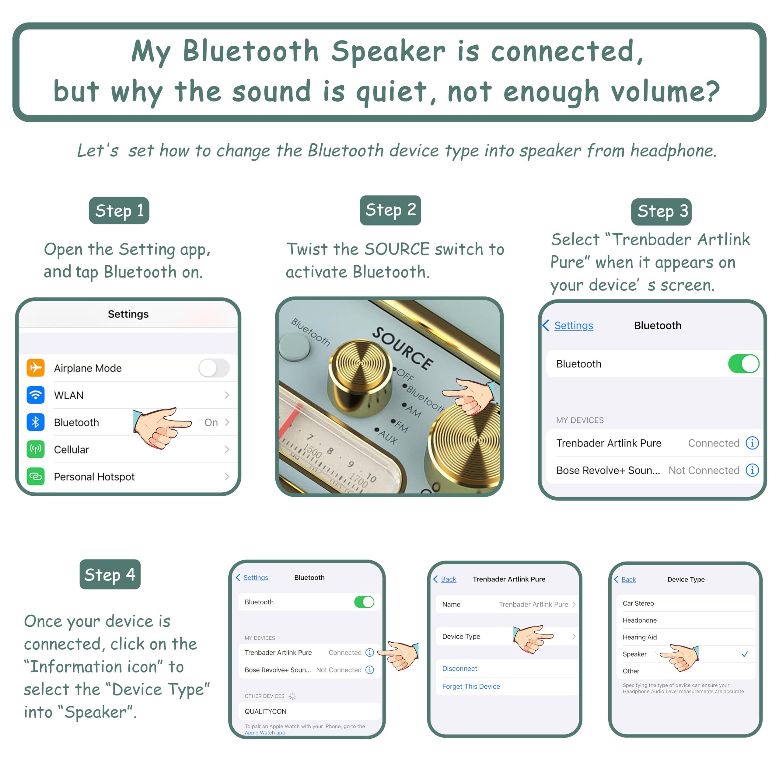 Trenbader Trenbader Retro Bluetooth Speaker, Artlink Stero Wireless Speaker Walnut Wooden AM/FM Radio Small Vintage Bluetooth Speaker with Bluetooth 5.0 Connection for Gift, Party, Travel, Office,Home Wood