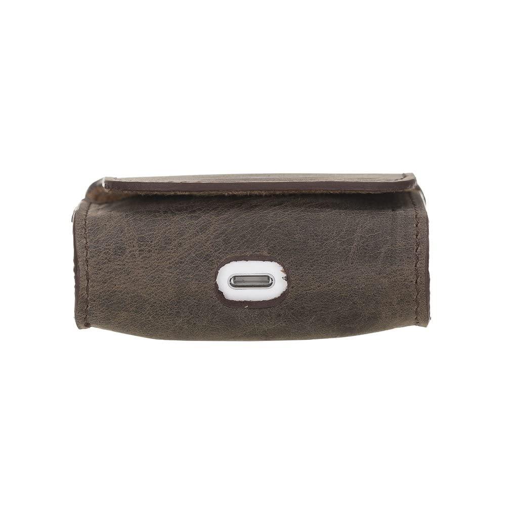 HARDISTON HARDISTON Genuine Leather Handmade Apple AirPods Pro - Soft Case with Keychain Clip - Support Wireless Chargers - Compatible with AirPods Pro (Mocha)