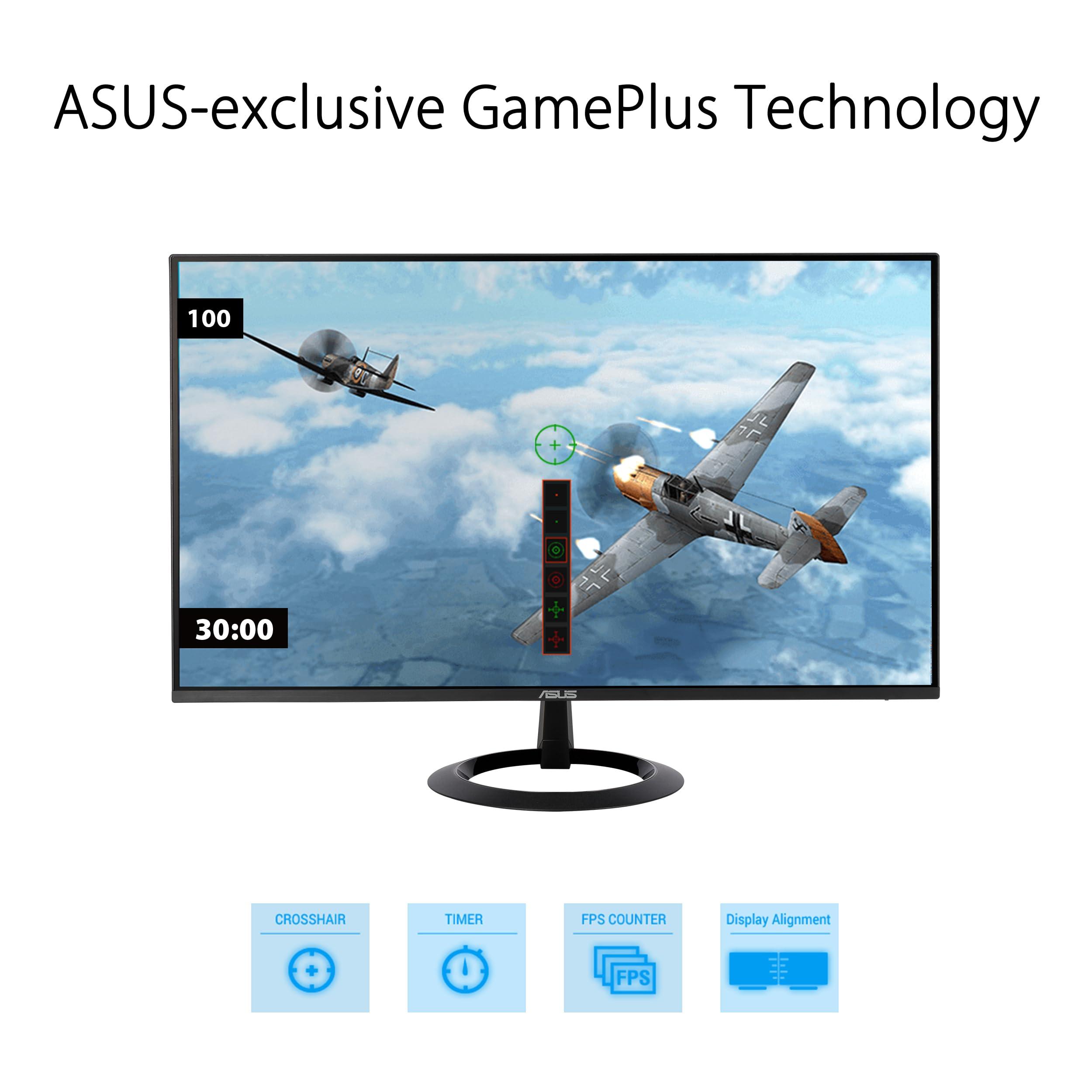 ASUS ASUS 24 (23.8-inch viewable) Eye Care Monitor (VZ24EHF) - IPS, Full HD (1920 x 1080), Frameless, 100Hz, Adaptive-Sync, 1ms, HDMI, Low Blue Light, Flicker Free, Ultra-Slim Profile, 3 Year Warranty
