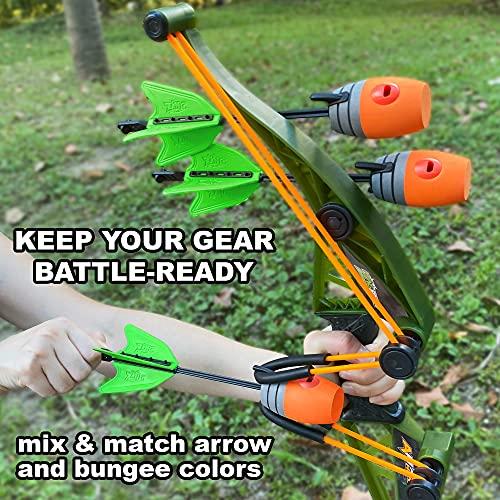 Zing Zing Z-Curve Bow Bungee Replacement and Arrow Refill Pack - Includes 2 Orange Z-Curve Bungee Sets and 4 Orange Zonic Whistling Arrows