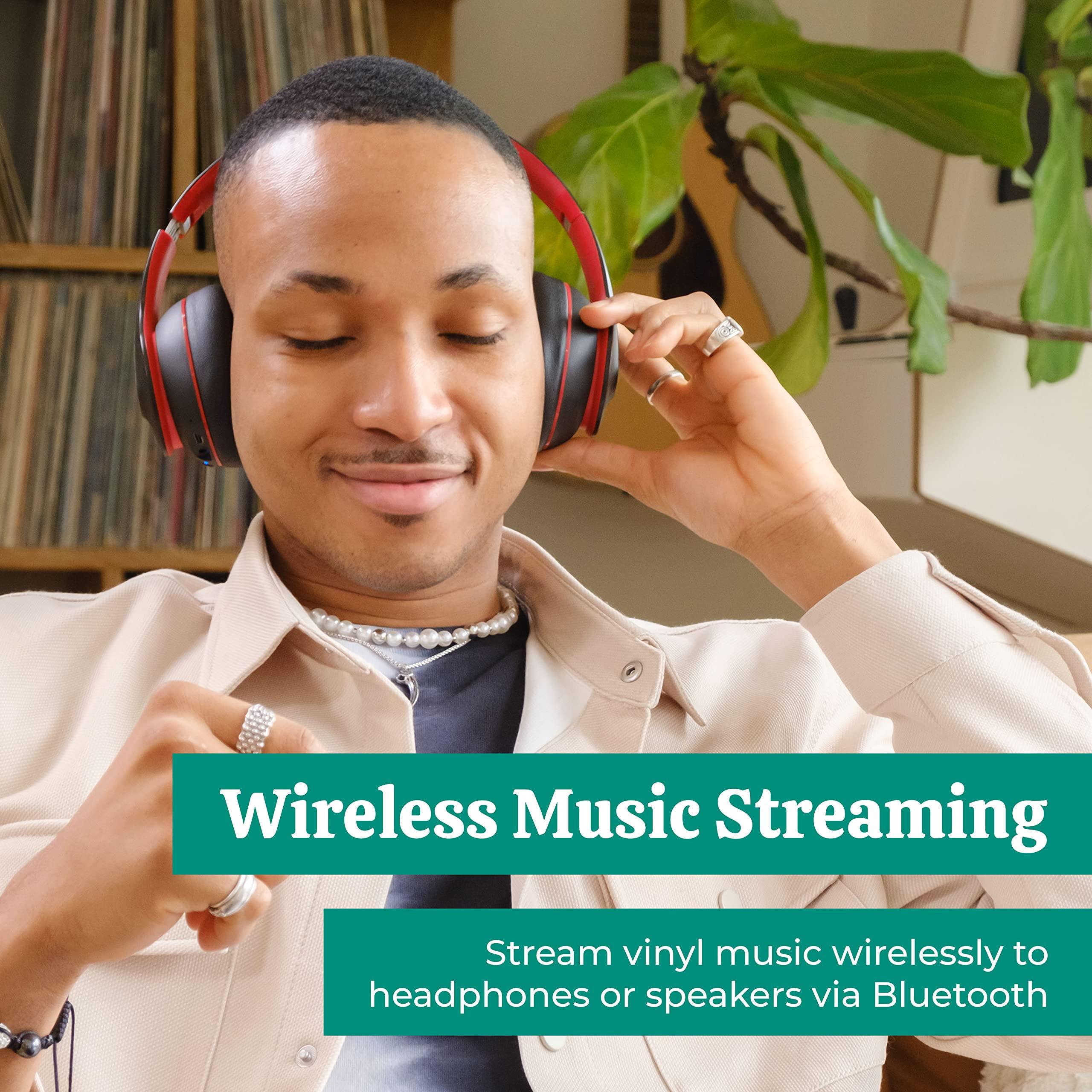 Electrohome Electrohome Montrose Record Player Stereo System, 4" Bluetooth Powered Bookshelf Speakers, Belt-Drive Bluetooth Turntable with Audio-Technica Stylus, Vinyl-MP3 Recording, Built-in Preamp