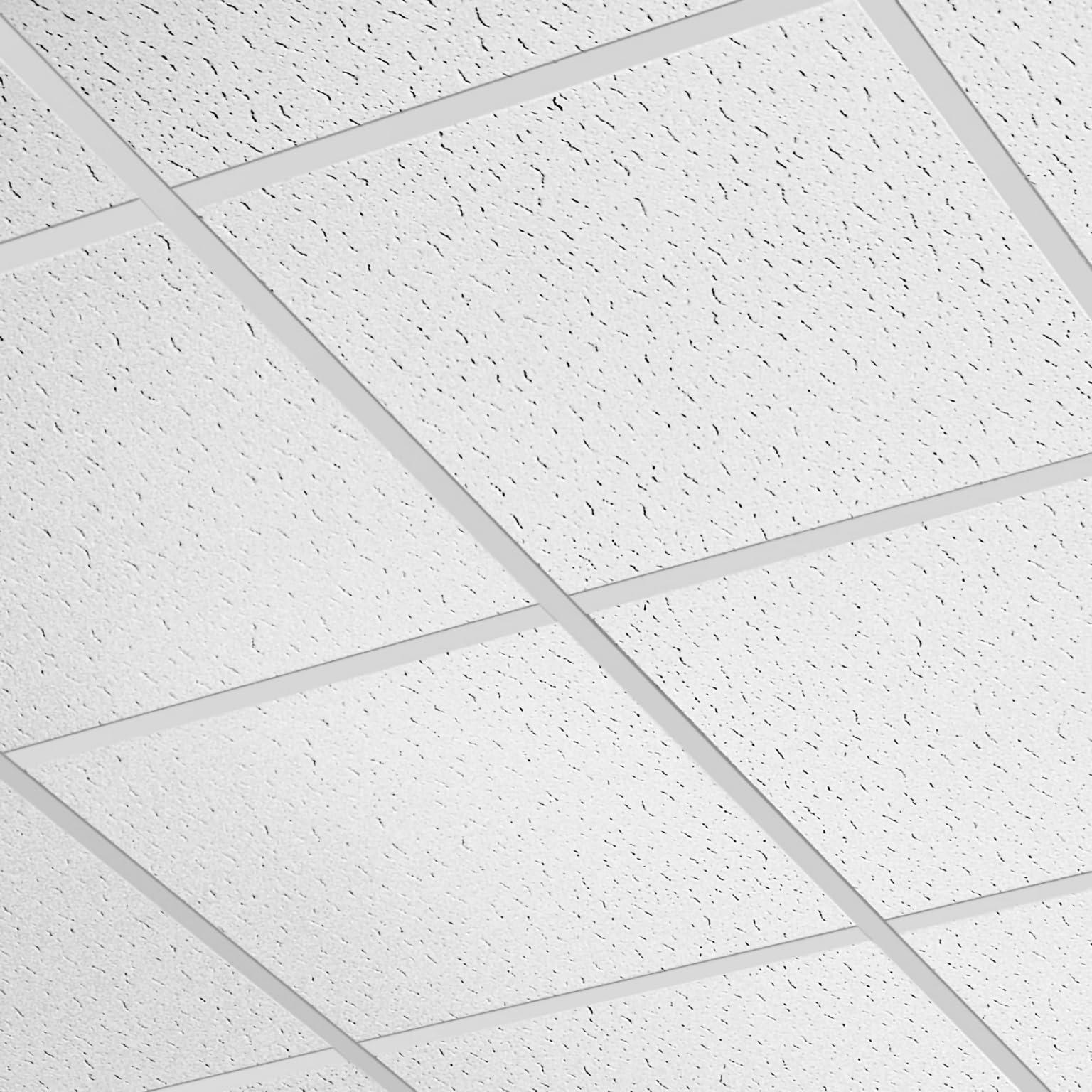 Armstrong Armstrong Ceiling Tiles; 2x2 Ceiling Tiles - 16 pcs White Ceiling Tiles; Acoustic Ceilings for Suspended Ceiling Grid; FISSURED 756