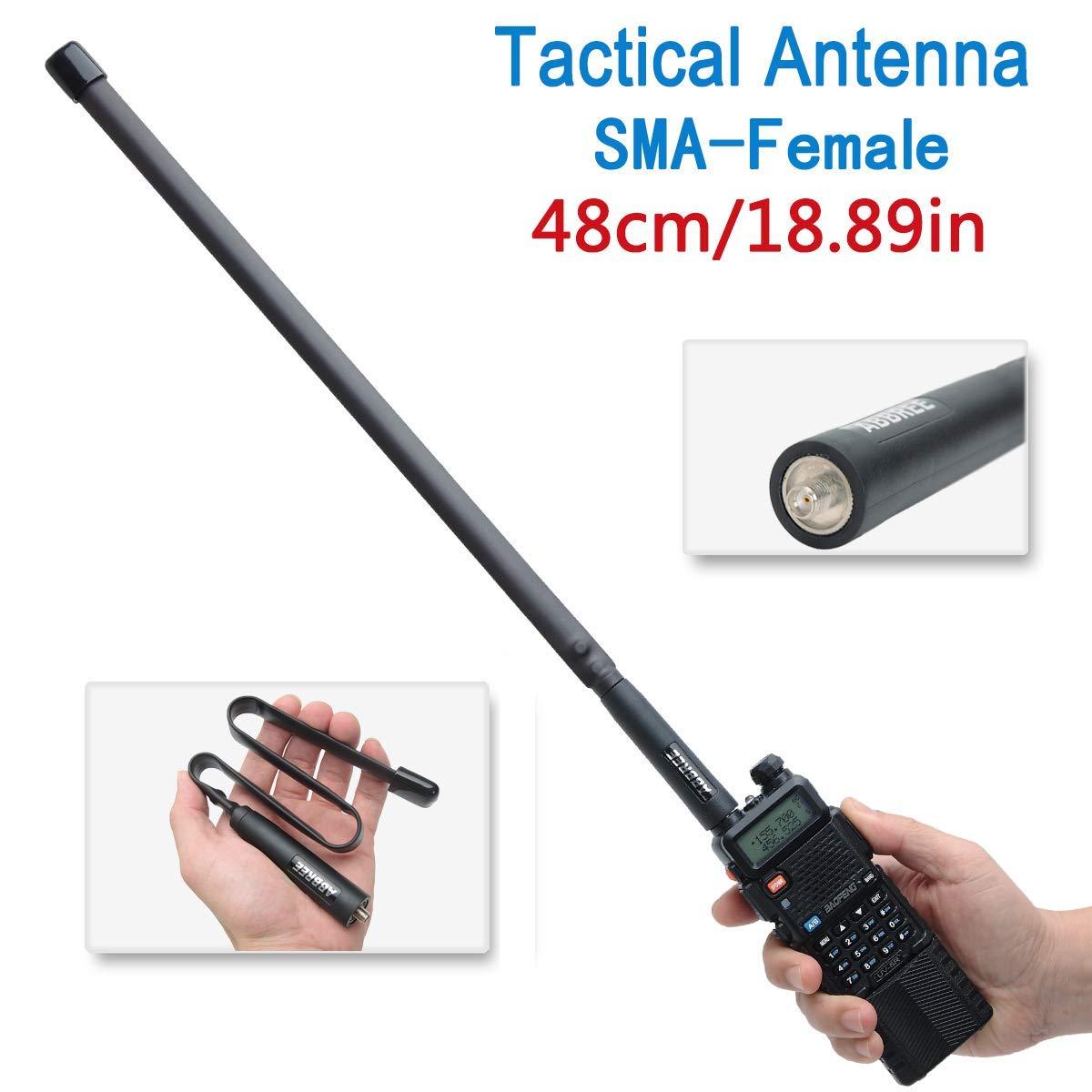 ABBREE ABBREE SMA-Female Ham Radio Antenna VHF/UHF 18.8-inch 144/430MHz High Gain Foldable CS Tactical Antenna for Baofeng UV-5R BF-F8HP Pro 5RM K5PLUS GM21 AR-152 Quansheng K6 UVK5(8) Radio (2)