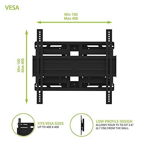 Kanto Kanto SDX600 Full Motion Anti-Theft Security TV Mount for 37-inch to 65-inch TVs | Extends 17" from Wall | Supports up to 100 lb | Up to 400 x 400 VESA | Black