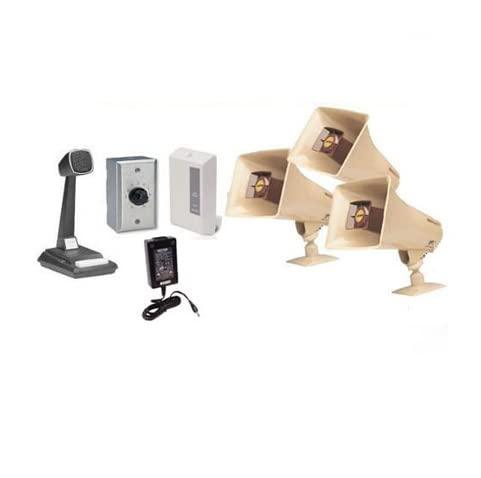 Valcom Valcom 3 Horn Speaker Paging Mass Notification and Emergency PA System Kit (Commercial Grade)