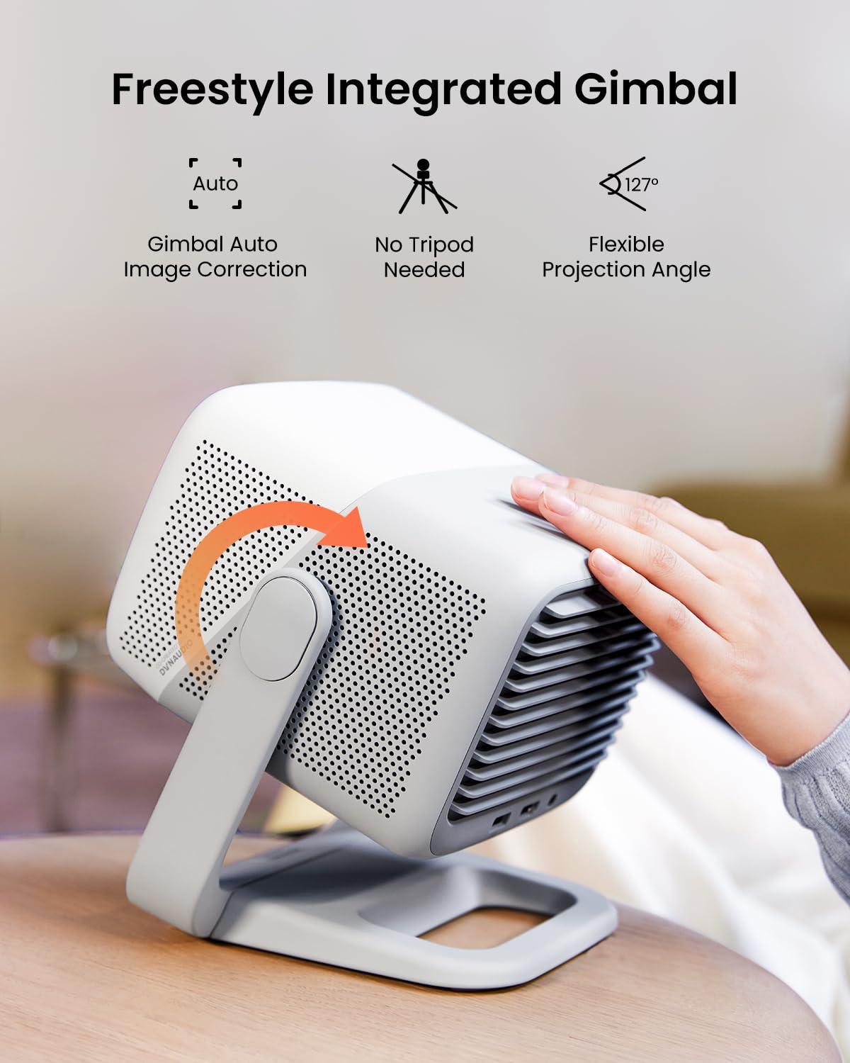 JmGO JMGO N1 Portable Projector 1080P FHD, 4K Supported, 150\" MALC Triple Laser 3D Movie Projector for Home Theater Outdoor, Gimbal Auto Image Correction, 750 Lumens, 2x5W Dynaudio Speakers, Android TV 11